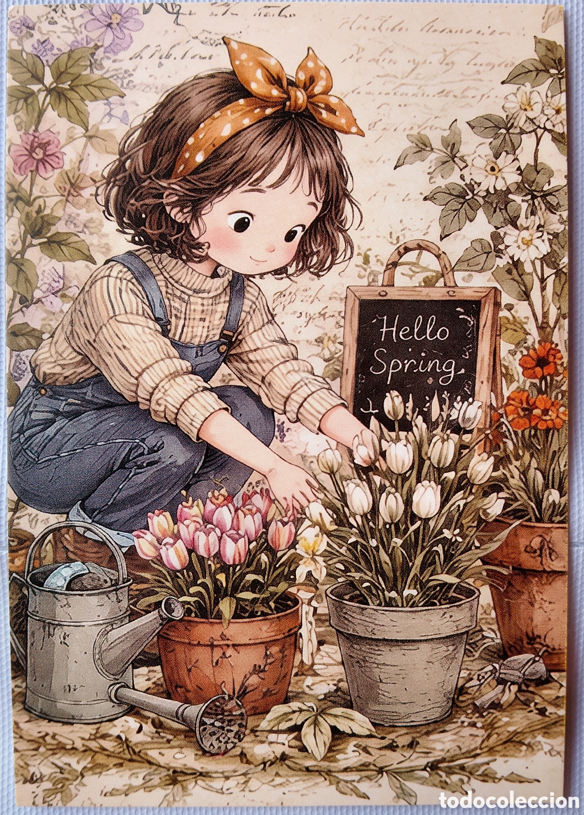 Postales: POSTAL - NI&Ntilde;A FLORES - ESTILO ANTIGUO