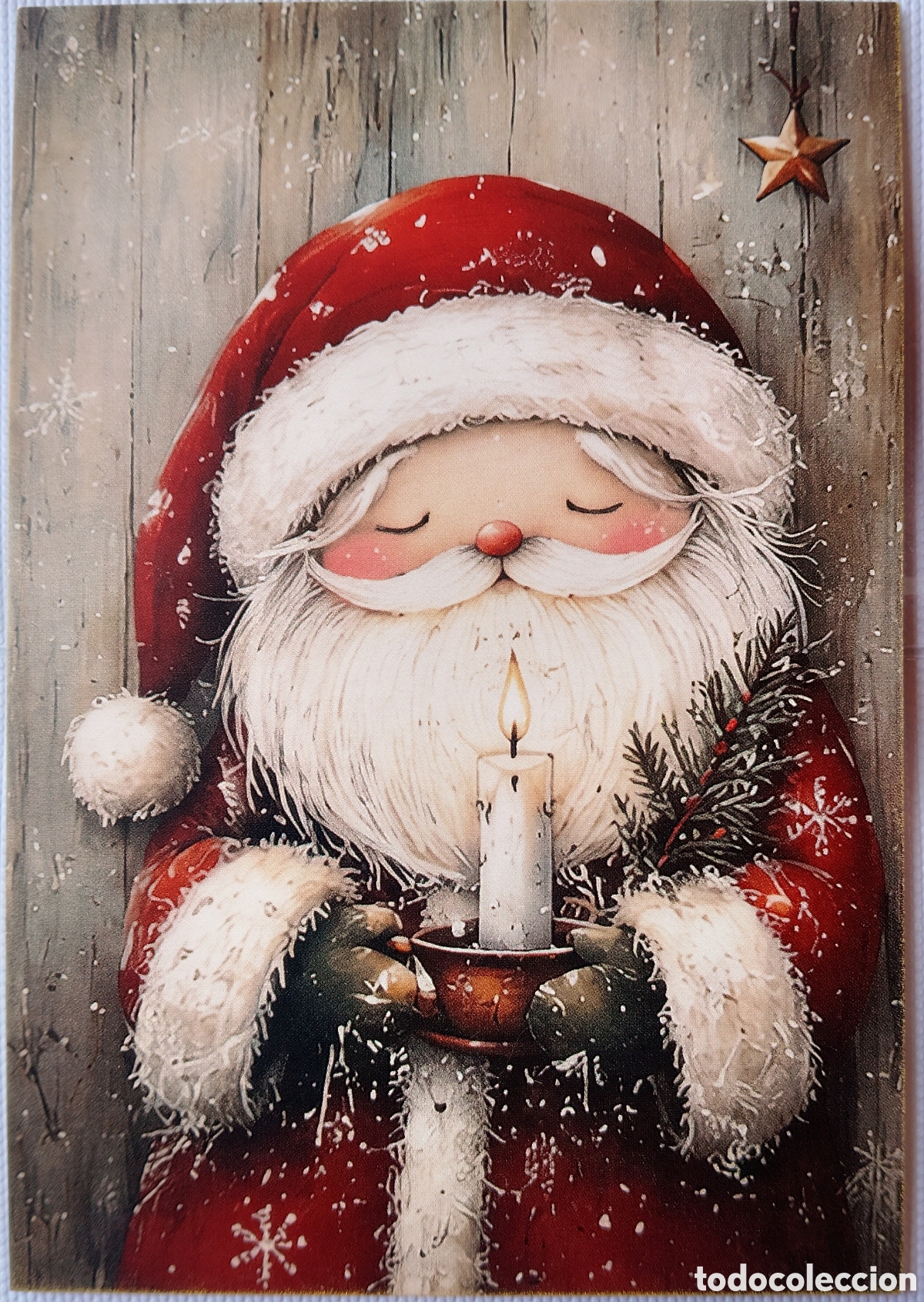 Postales: POSTAL NAVIDAD - PAP&Aacute; NOEL VELA - ESTILO ANTIGUO