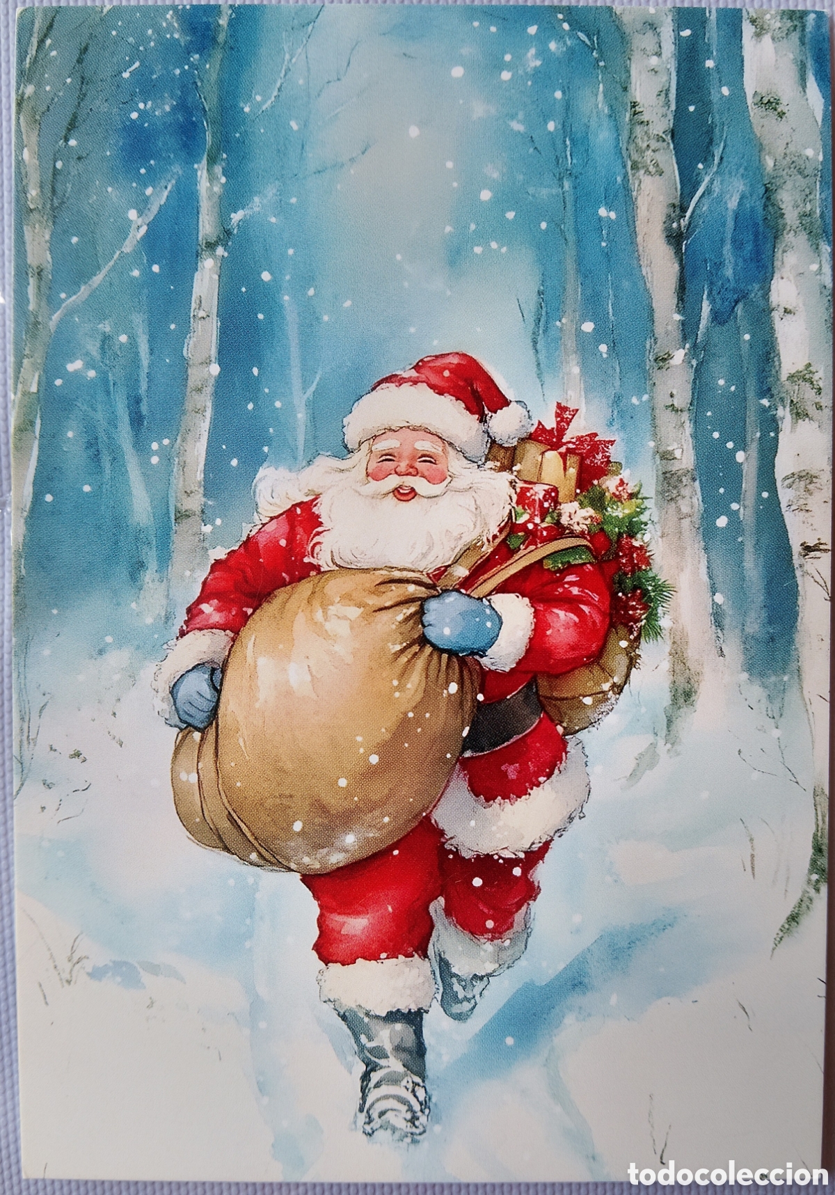 Postales: POSTAL NAVIDAD - PAP&Aacute; NOEL REGALOS PAISAJE NEVADO - ESTILO ANTIGUO