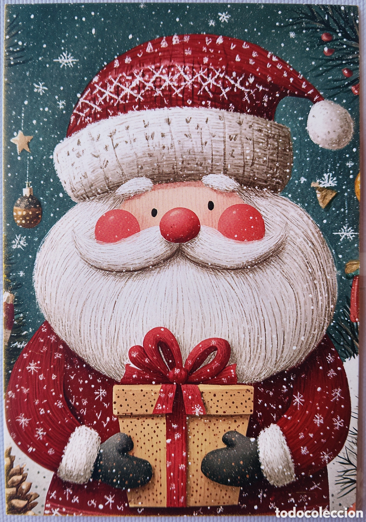 Postales: POSTAL NAVIDAD - PAP&Aacute; NOEL REGALO NIEVE - ESTILO ANTIGUO