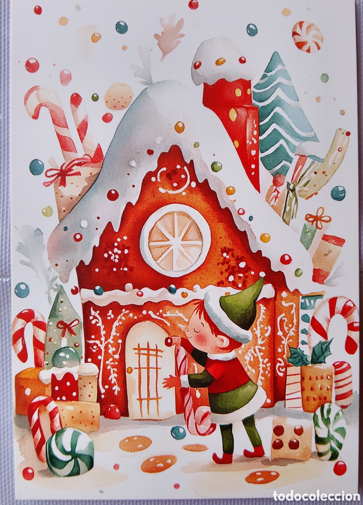 Postales: POSTAL NAVIDAD - ELFO CASITA GOLOSINAS - ESTILO ANTIGUO