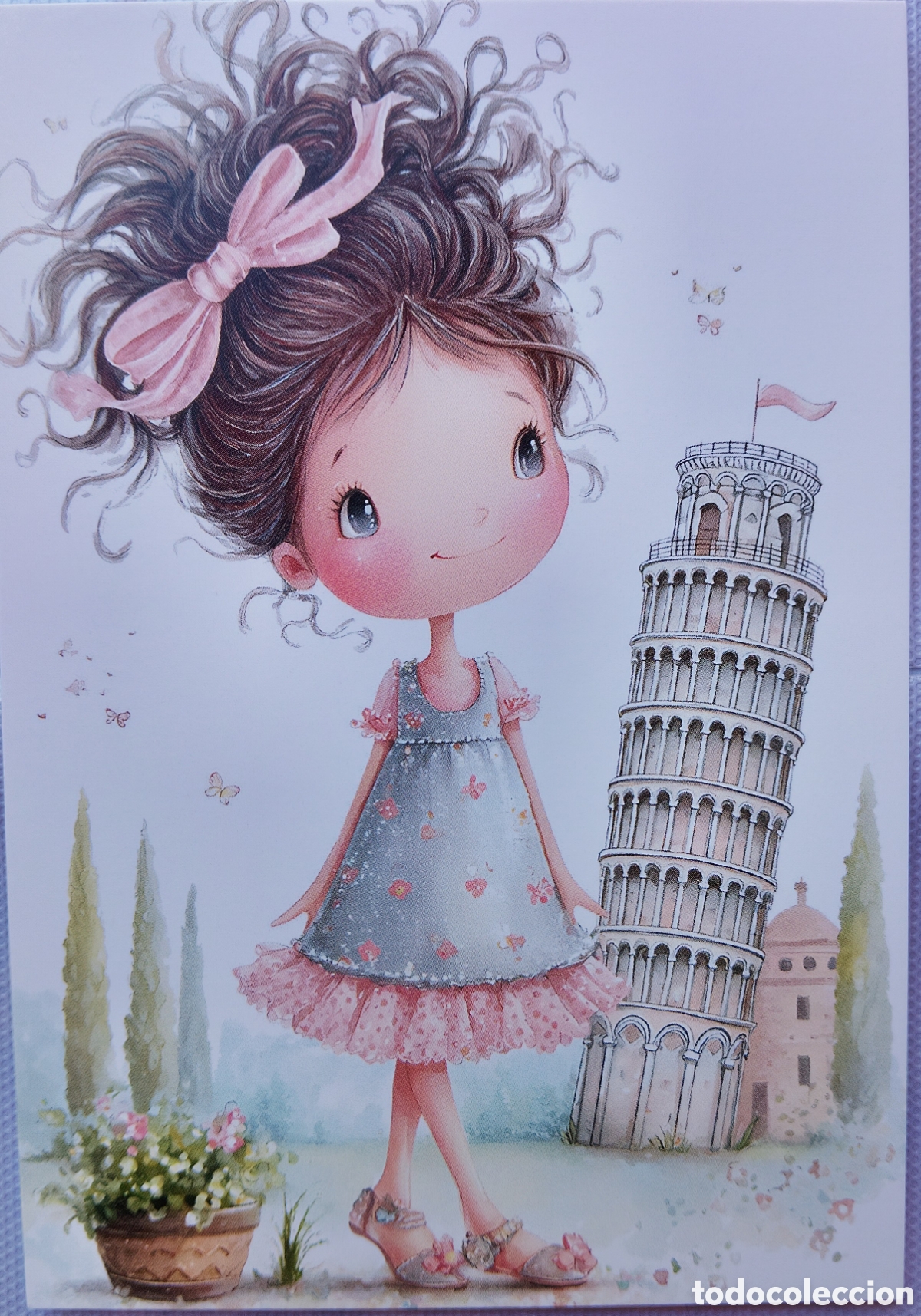 Postales: POSTAL - NI&Ntilde;A TORRE DE PISA - ESTILO ANTIGUO