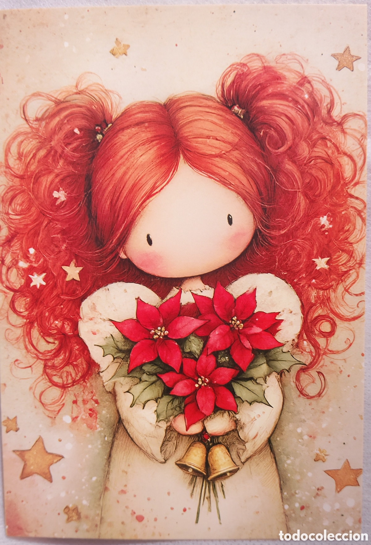 Postales: POSTAL NAVIDAD - ANGELITA FLORES DE PASCUA - ESTILO ANTIGUO