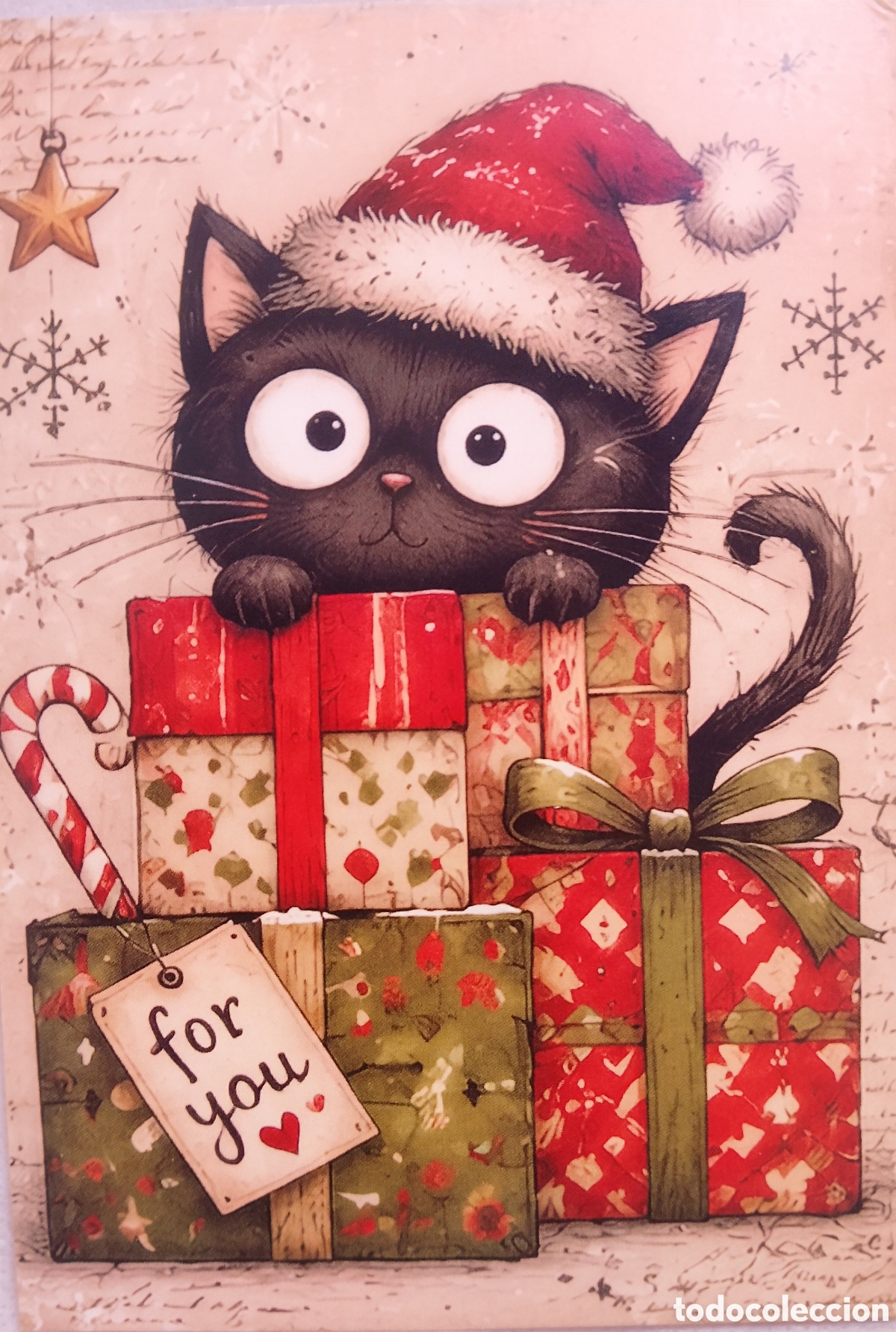 Postales: POSTAL NAVIDAD - GATITO GATO REGALOS - ESTILO ANTIGUO