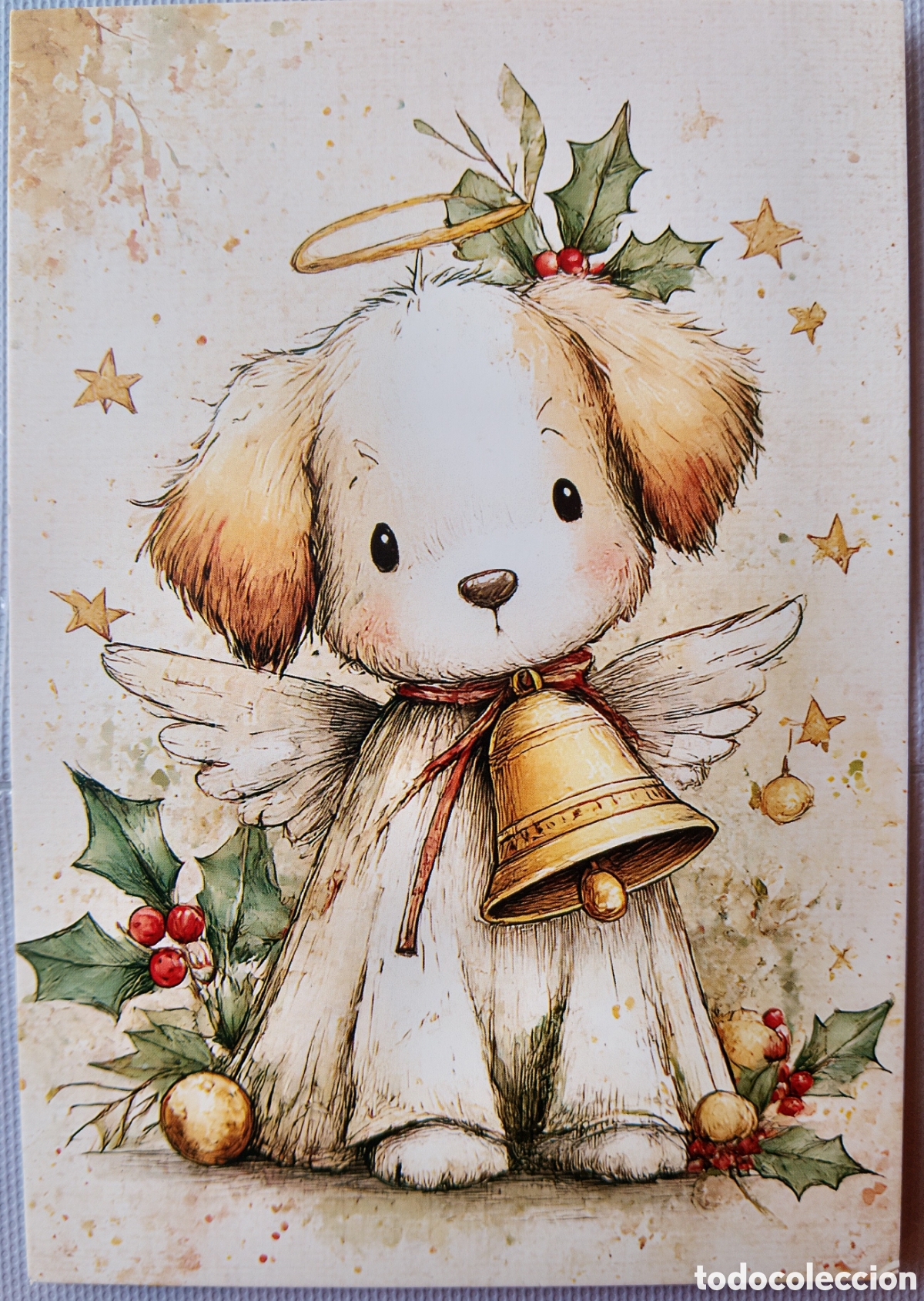 Postales: POSTAL NAVIDAD - PERRITO PERRO - ESTILO ANTIGUO - Foto 1