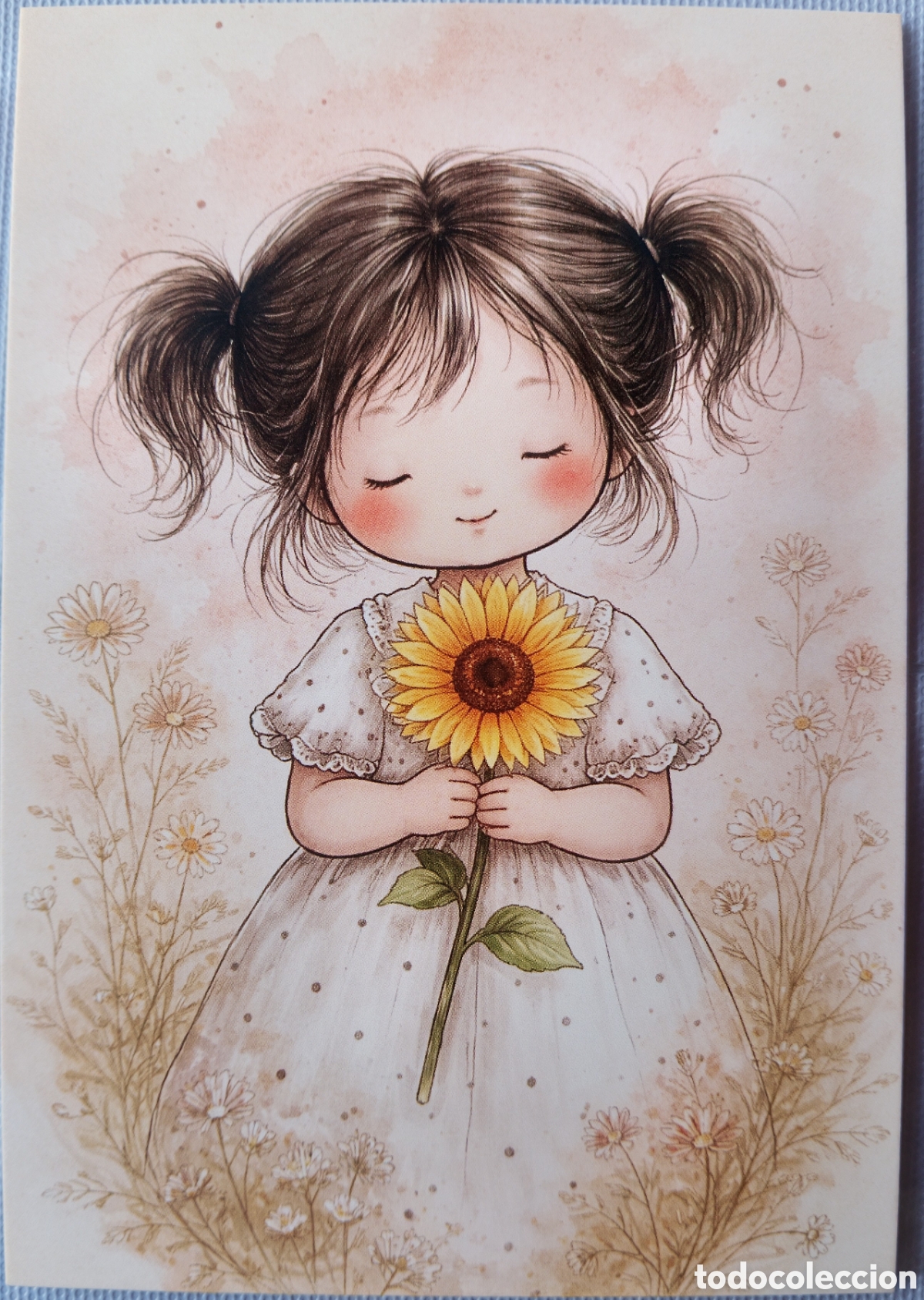 Postales: POSTAL - NI&Ntilde;A GIRASOL - ESTILO ANTIGUO