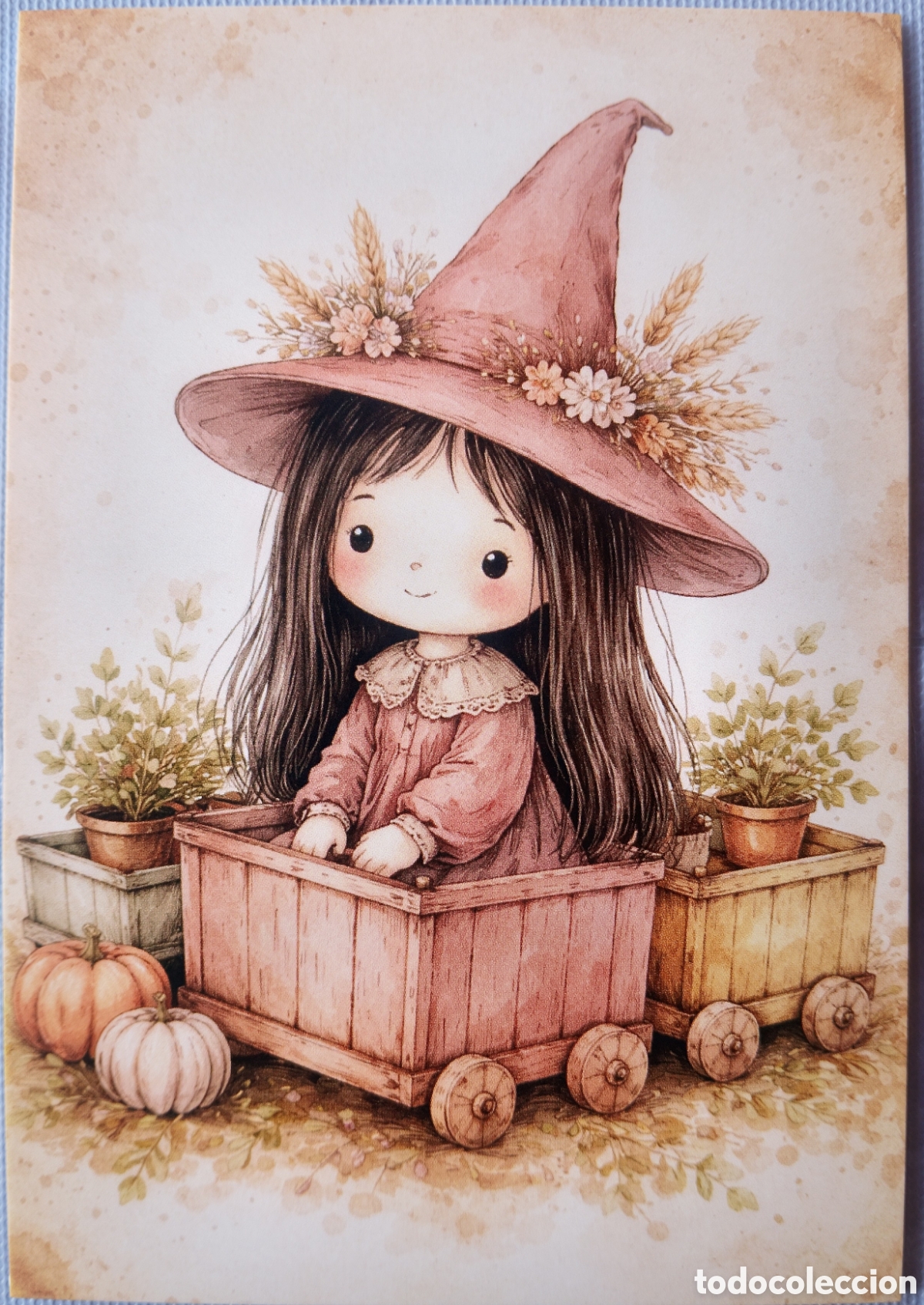 Postales: POSTAL - NI&Ntilde;A SOMBRERO - ESTILO ANTIGUO