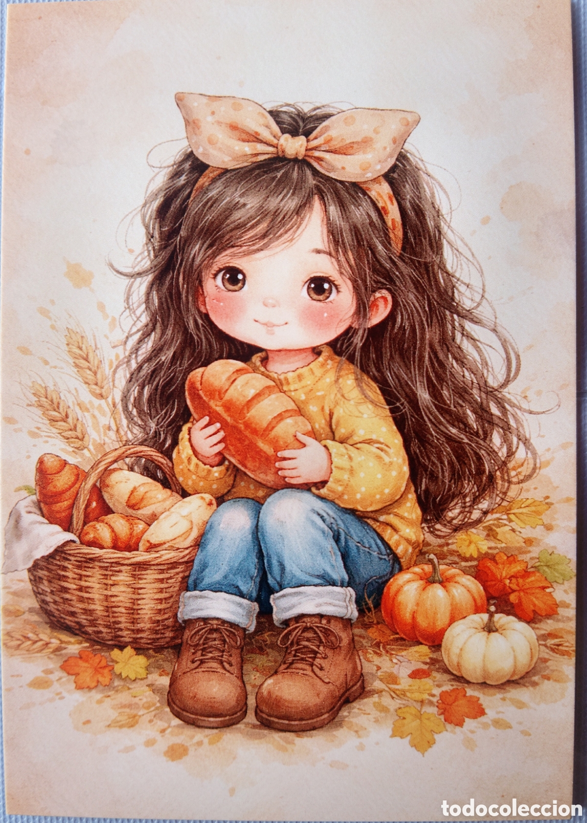 Postales: POSTAL - NI&Ntilde;A PANES CALABAZAS - ESTILO ANTIGUO