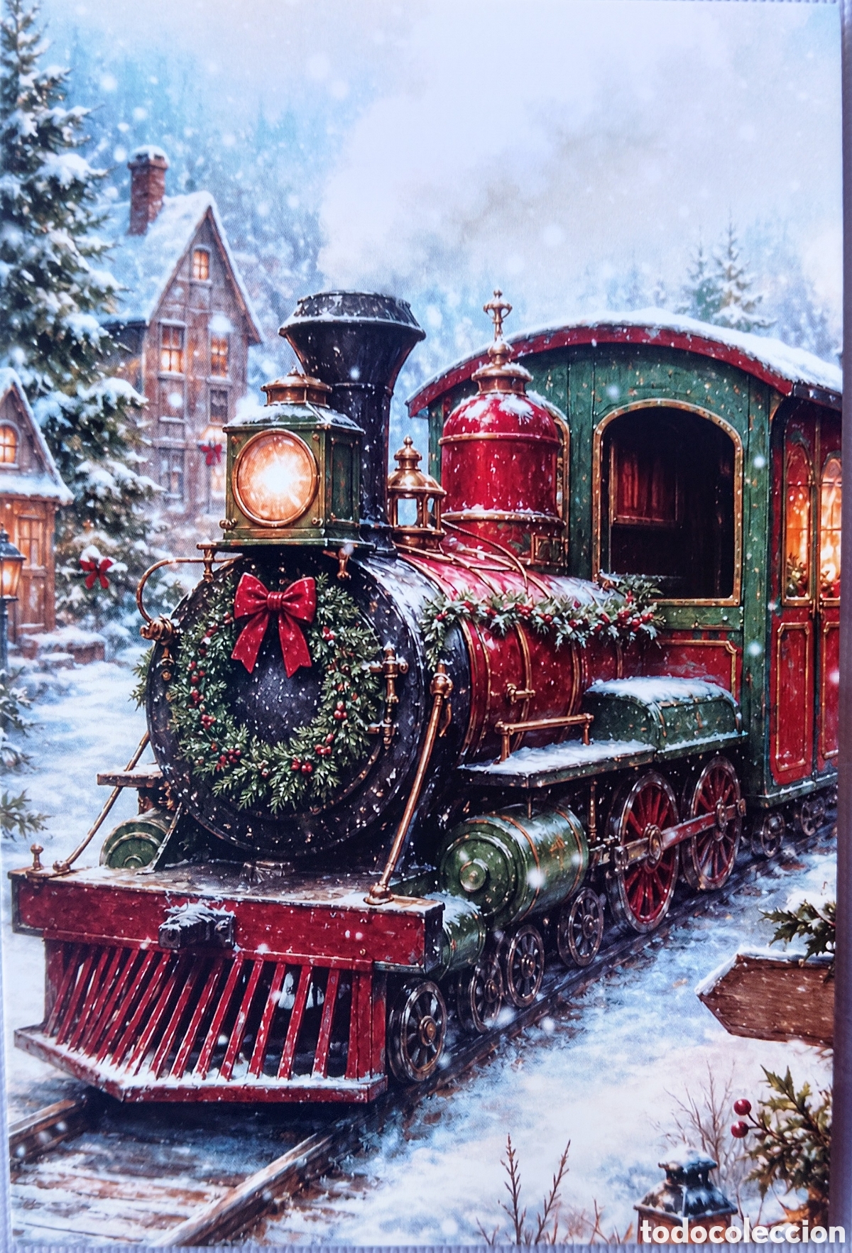 Postales: POSTAL NAVIDAD - TREN CASITAS PAISAJE NEVADO - ESTILO ANTIGUO