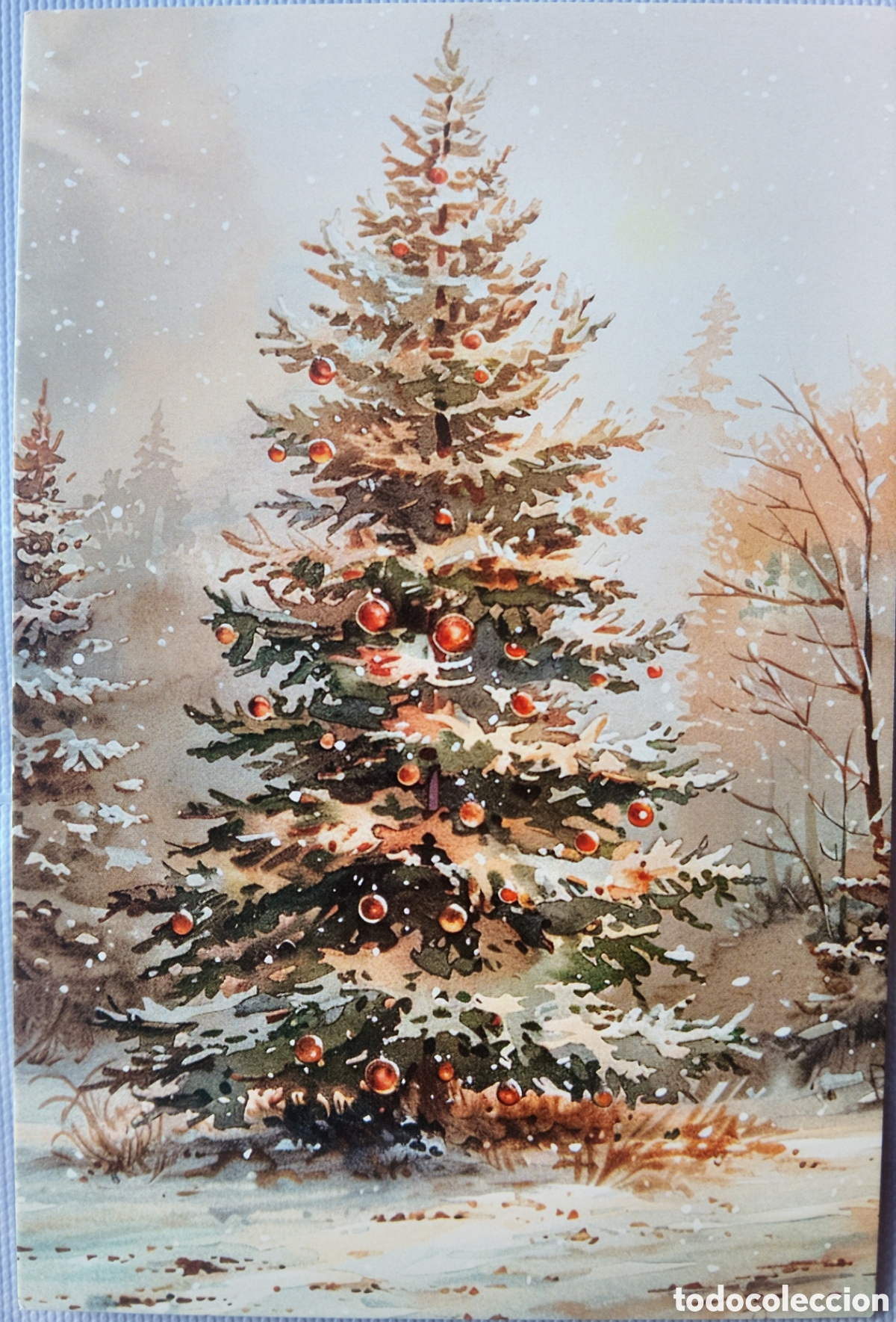 Postales: POSTAL NAVIDAD - &Aacute;RBOL PAISAJE NEVADO - ESTILO ANTIGUO
