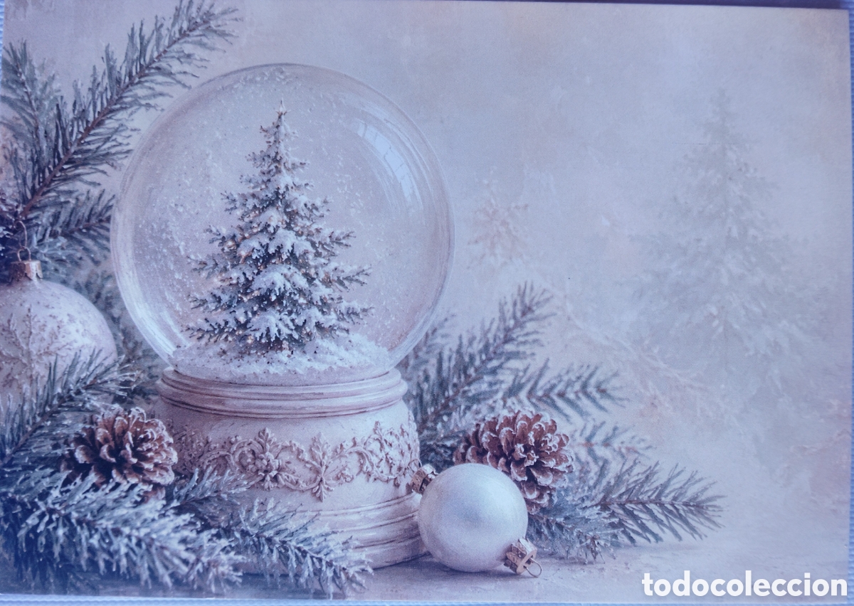 Postales: POSTAL NAVIDAD - BOLA DE NIEVE PAISAJE NEVADO - ESTILO ANTIGUO