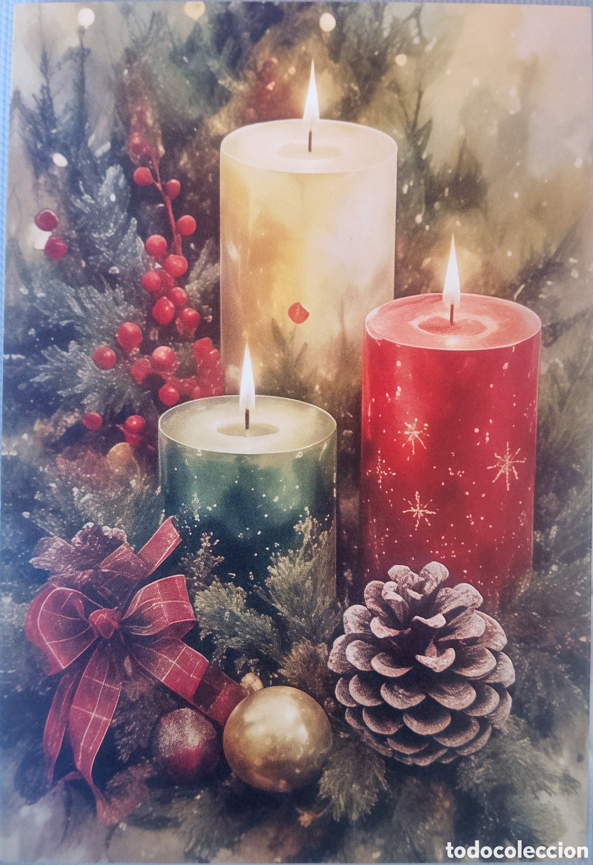 Postales: POSTAL NAVIDAD - VELAS ADORNOS - ESTILO ANTIGUO