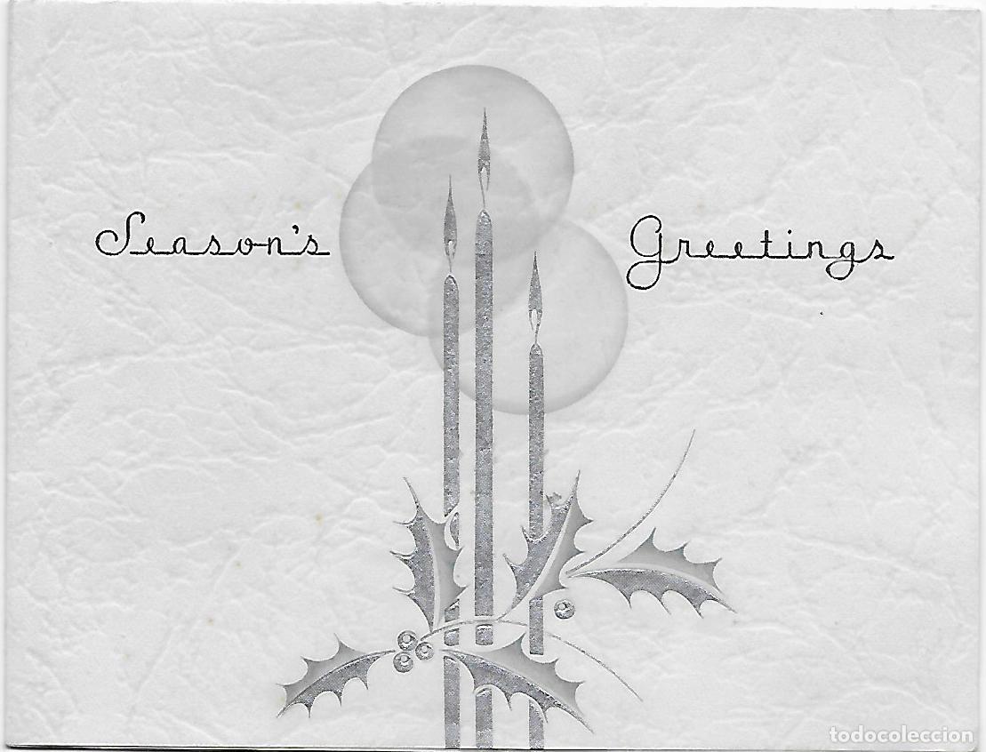 Cartes Postales: 7369S -ANTIGUA Y DELICADA FELICITACI&Oacute;N NAVIDE&Ntilde;A -VELAS, MU&Eacute;RDAGO- DIPTICA 13,8X10,5 CM