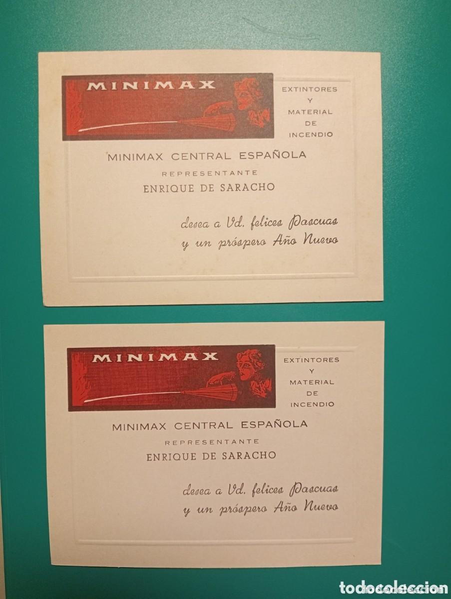 Cartes Postales: MINIMAX - EXTINTORES Y MATERIAL DE INCENDIOS. ENRIQUE DE SARACHO REPRESENTANTE. FELICITACION NAVIDAD