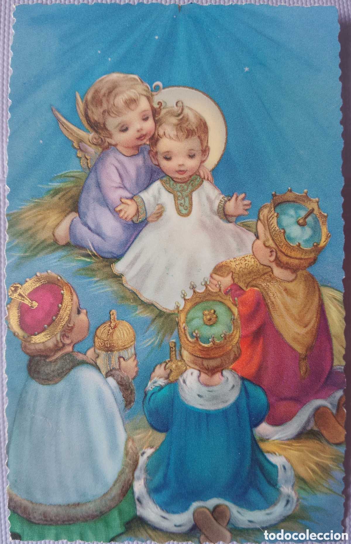 Postcards: FELICITACI&Oacute;N NAVIDAD ANTIGUA - REYES MAGOS NACIMIENTO