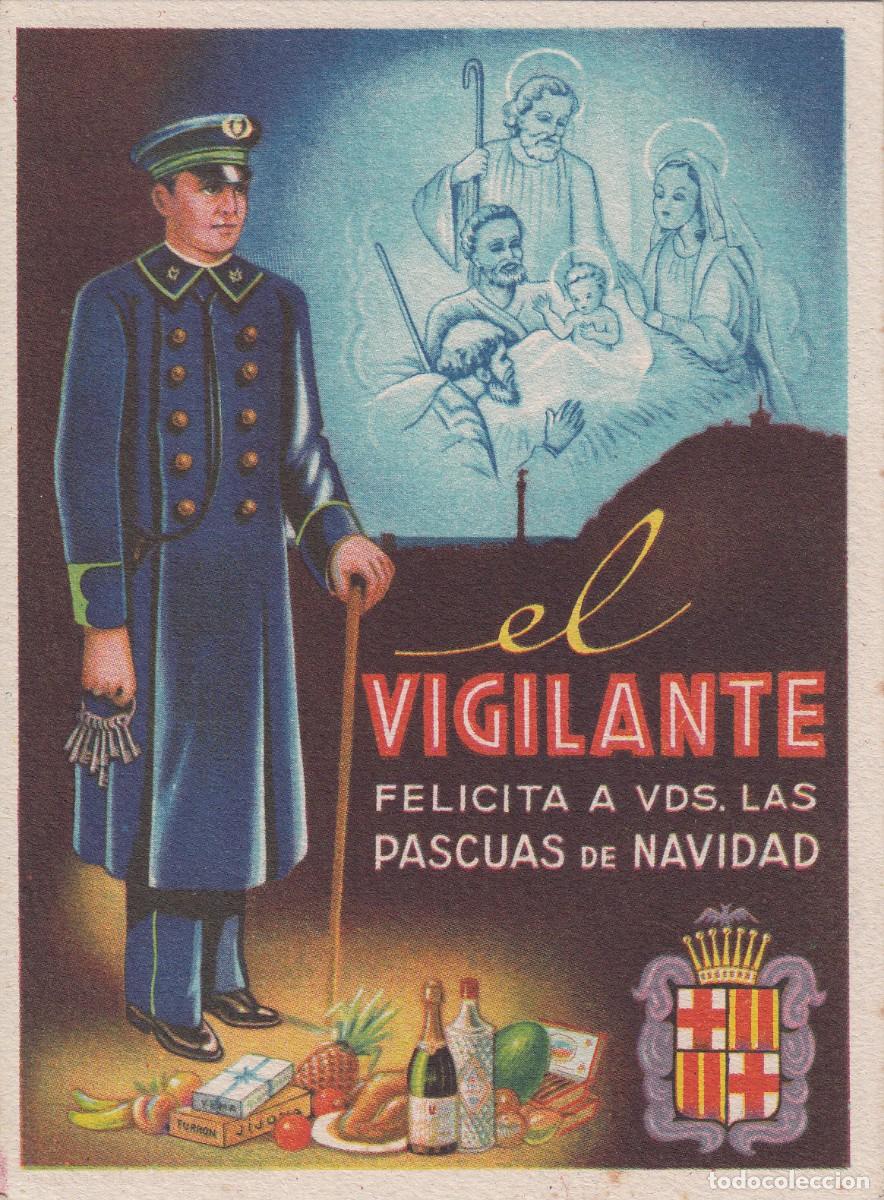 Postales: FELICITACI&Oacute;N ANTIGUA DE NAVIDAD - EL VIGILANTE - BARCELONA