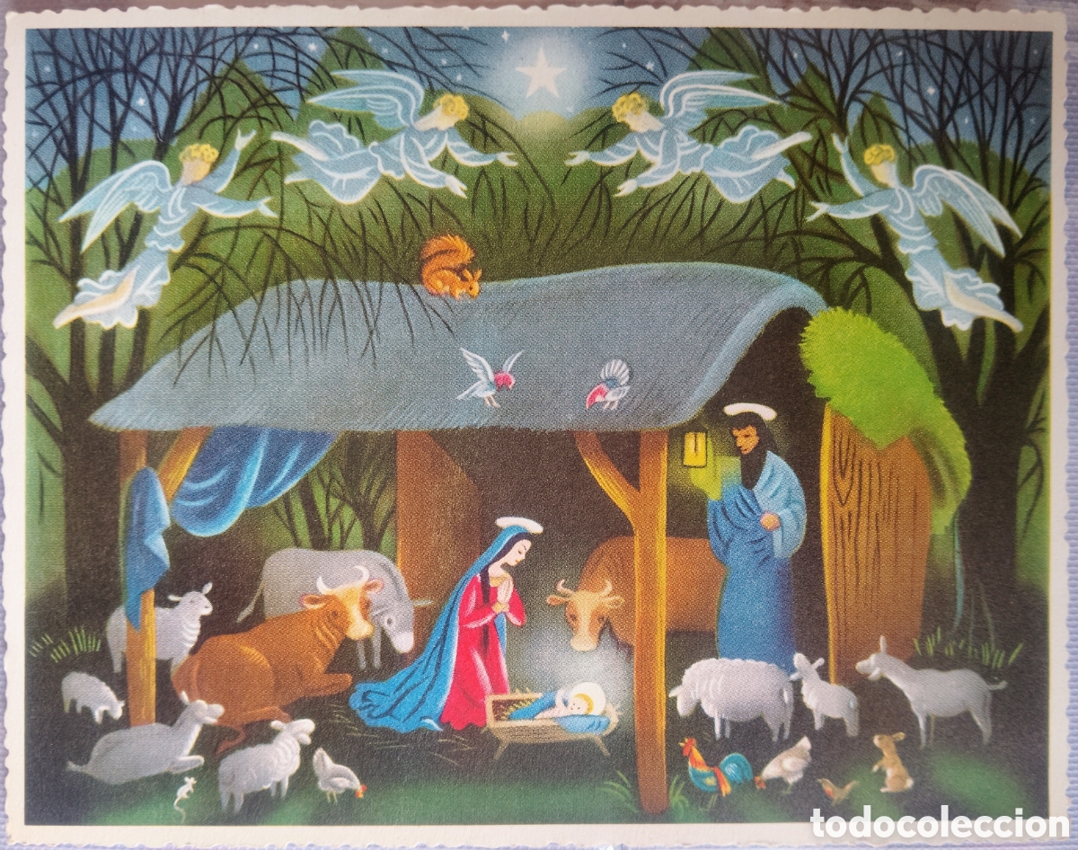 Postales: FELICITACI&Oacute;N NAVIDAD ANTIGUA - NACIMIENTO BEL&Eacute;N