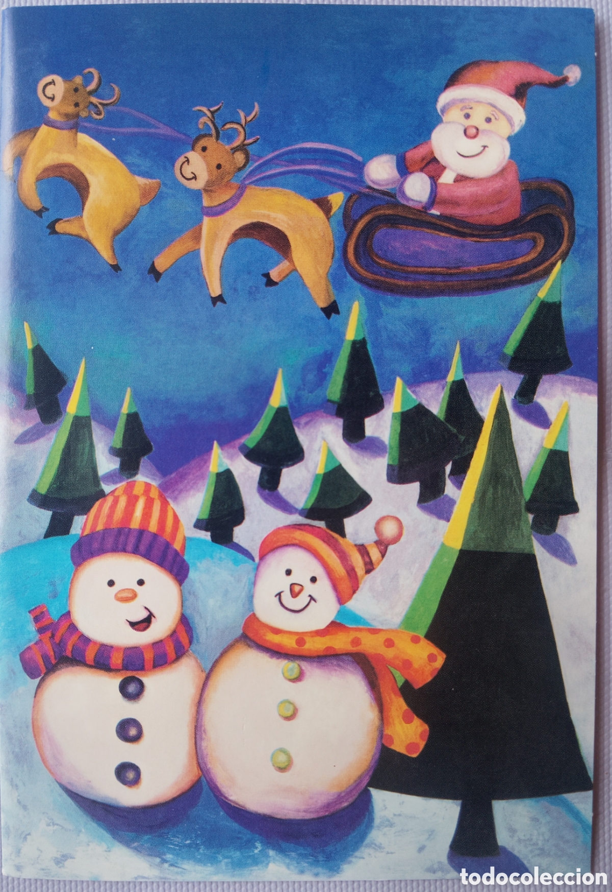 Postales: FELICITACI&Oacute;N NAVIDAD - MU&Ntilde;ECOS DE NIEVE PAP&Aacute; NOEL PAISAJE NEVADO