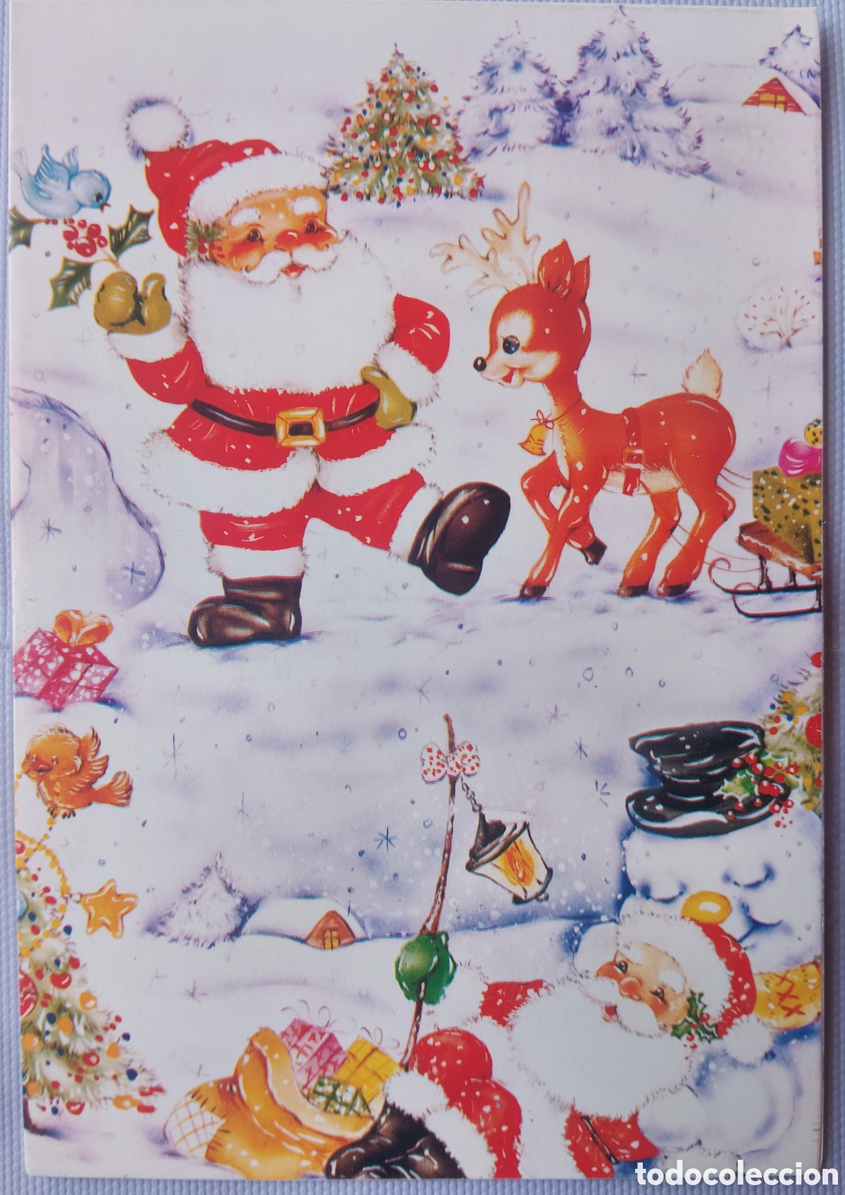Postales: FELICITACI&Oacute;N NAVIDAD - PAP&Aacute; NOEL MU&Ntilde;ECO DE NIEVE PAISAJE NEVADO