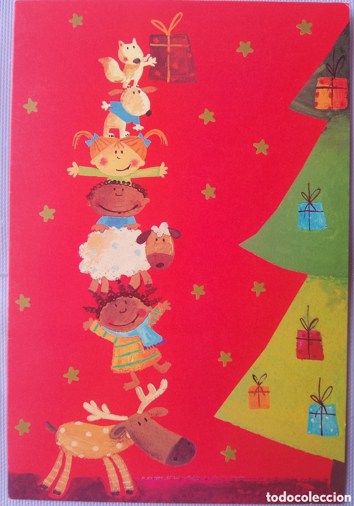 Postales: FELICITACI&Oacute;N NAVIDAD - EDICIONES DIS2 - NI&Ntilde;OS RENO &Aacute;RBOL