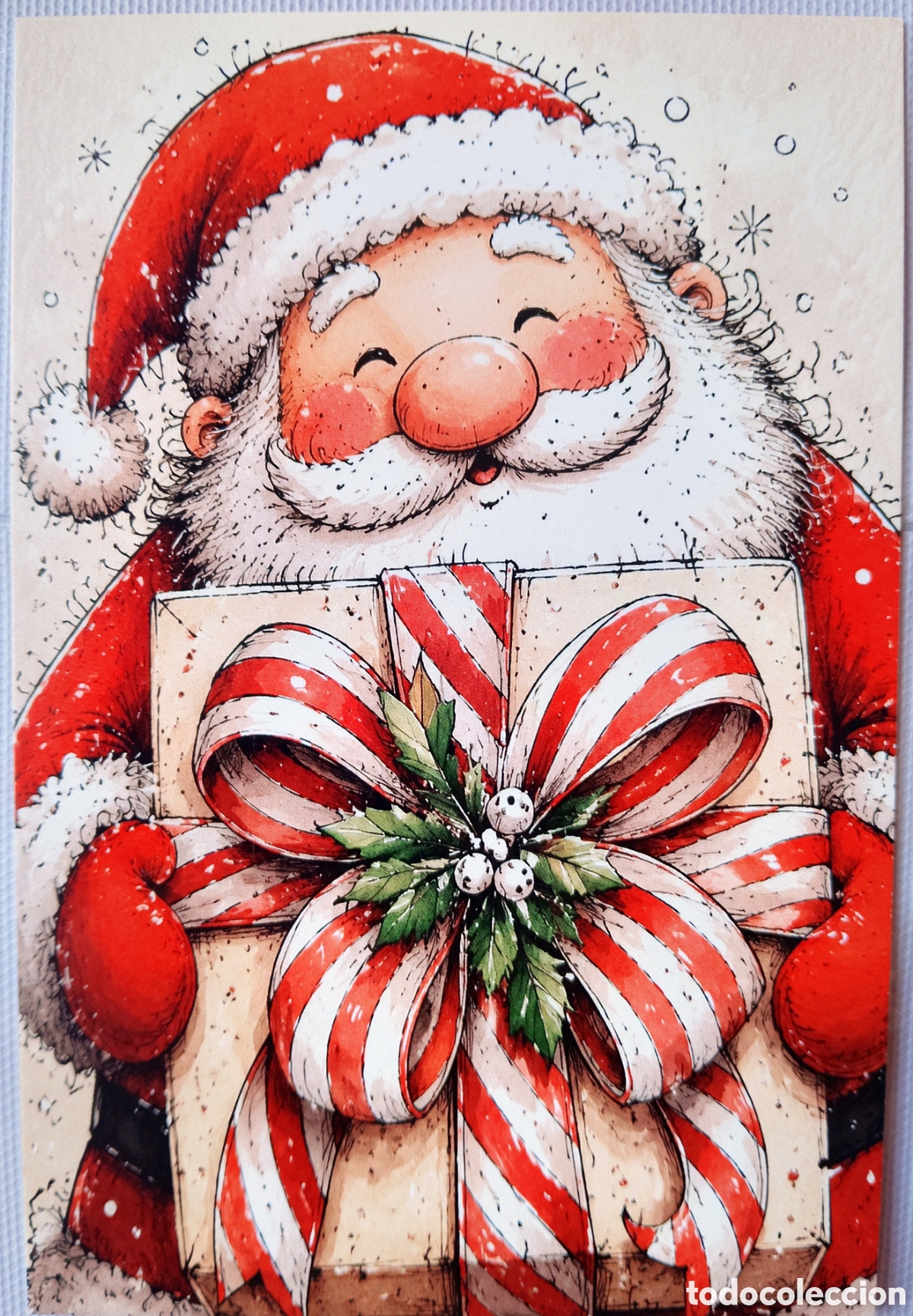 Postales: POSTAL NAVIDAD - PAP&Aacute; NOEL REGALO - ESTILO ANTIGUO