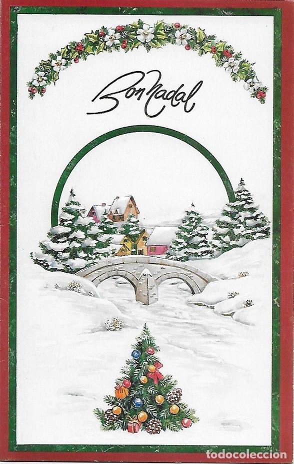 Cartes Postales: 7374S - BON NADAL, PUEBLO, ABETOS- EDIC. GOLDEN 350 -DIPTICA Y EN RELIEVE 10,5X16,5 CM