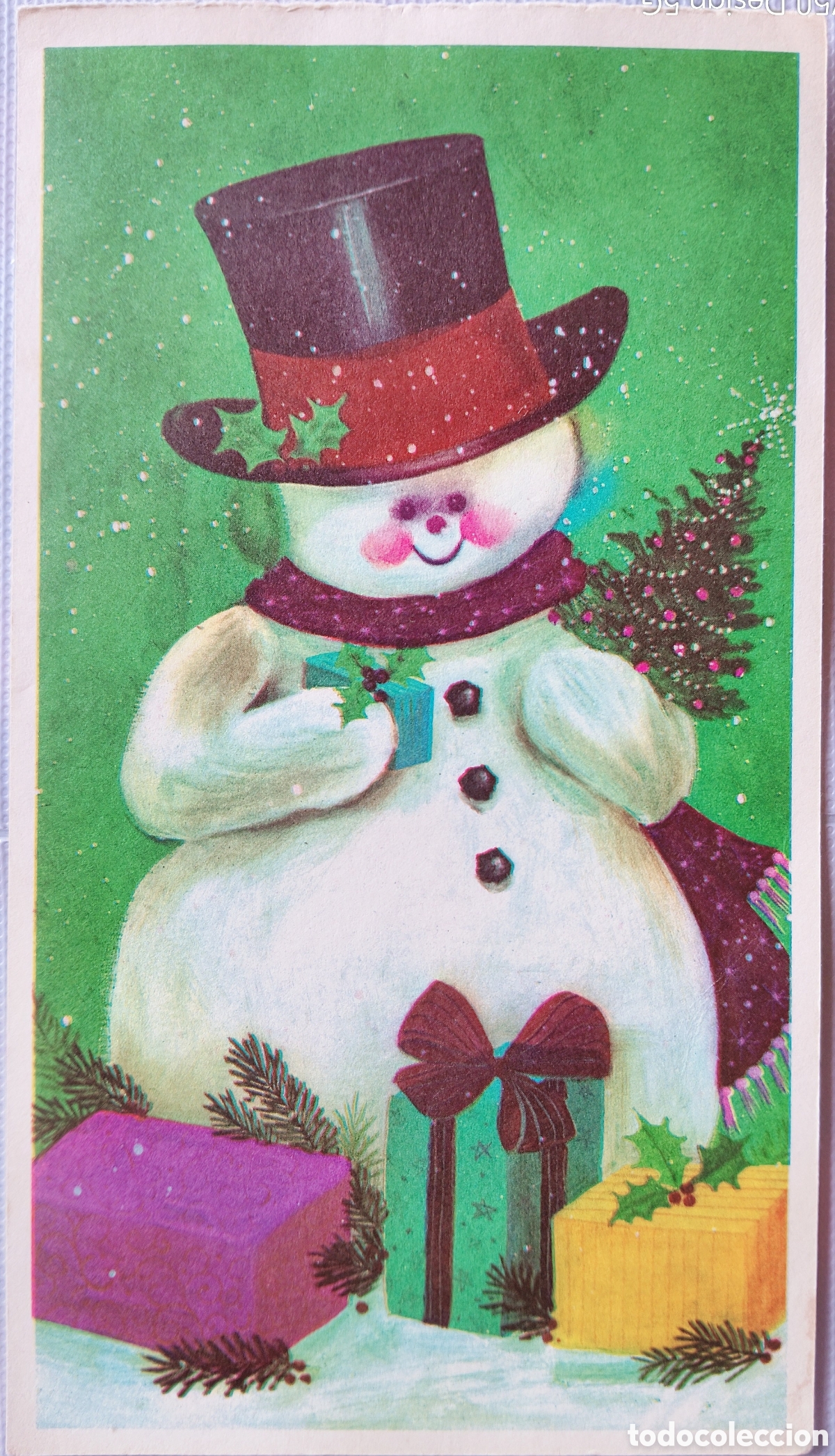 Postcards: FELICITACI&Oacute;N NAVIDAD ANTIGUA - MU&Ntilde;ECO DE NIEVE REGALOS NIEVE