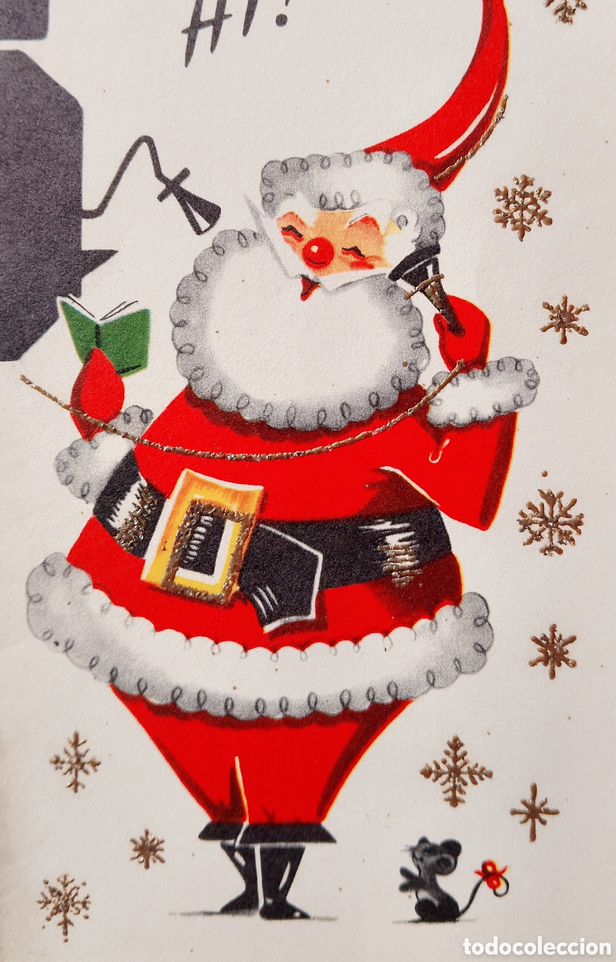 Cartes Postales: FELICITACI&Oacute;N NAVIDAD ANTIGUA - PAP&Aacute; NOEL TEL&Eacute;FONO RATONCITO
