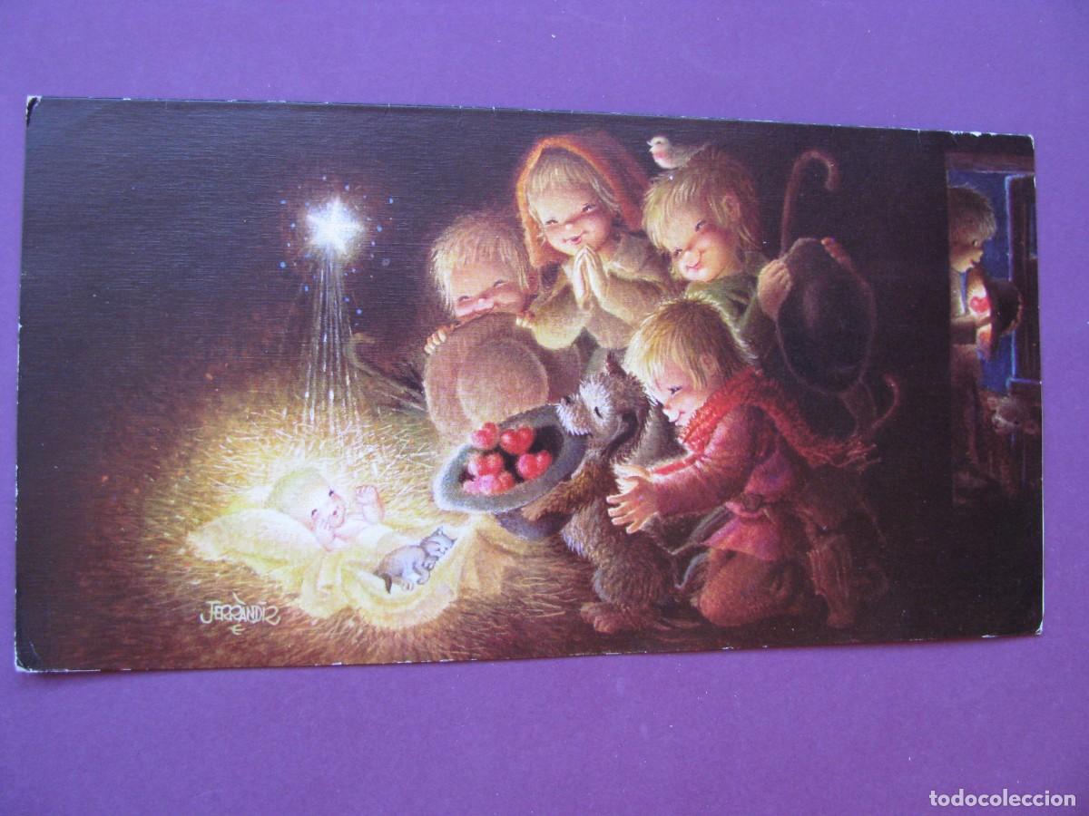 Postales: POSTAL DIPTICA DE IL. FERRANDIZ. OFRENDA DE CORAZONES. SUBI. E. 1856 - 1. 22X11,5 CM. ESCRITA 1998