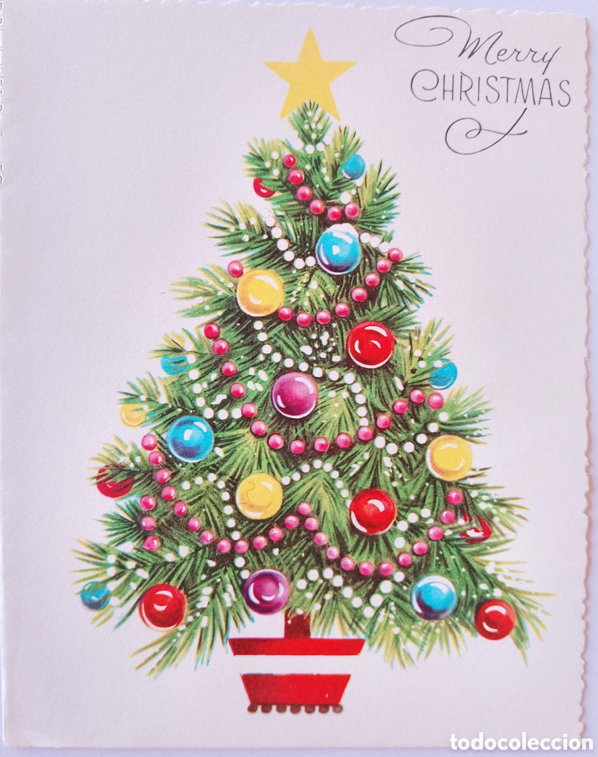 Postales: FELICITACI&Oacute;N NAVIDAD ANTIGUA - &Aacute;RBOL ADORNOS