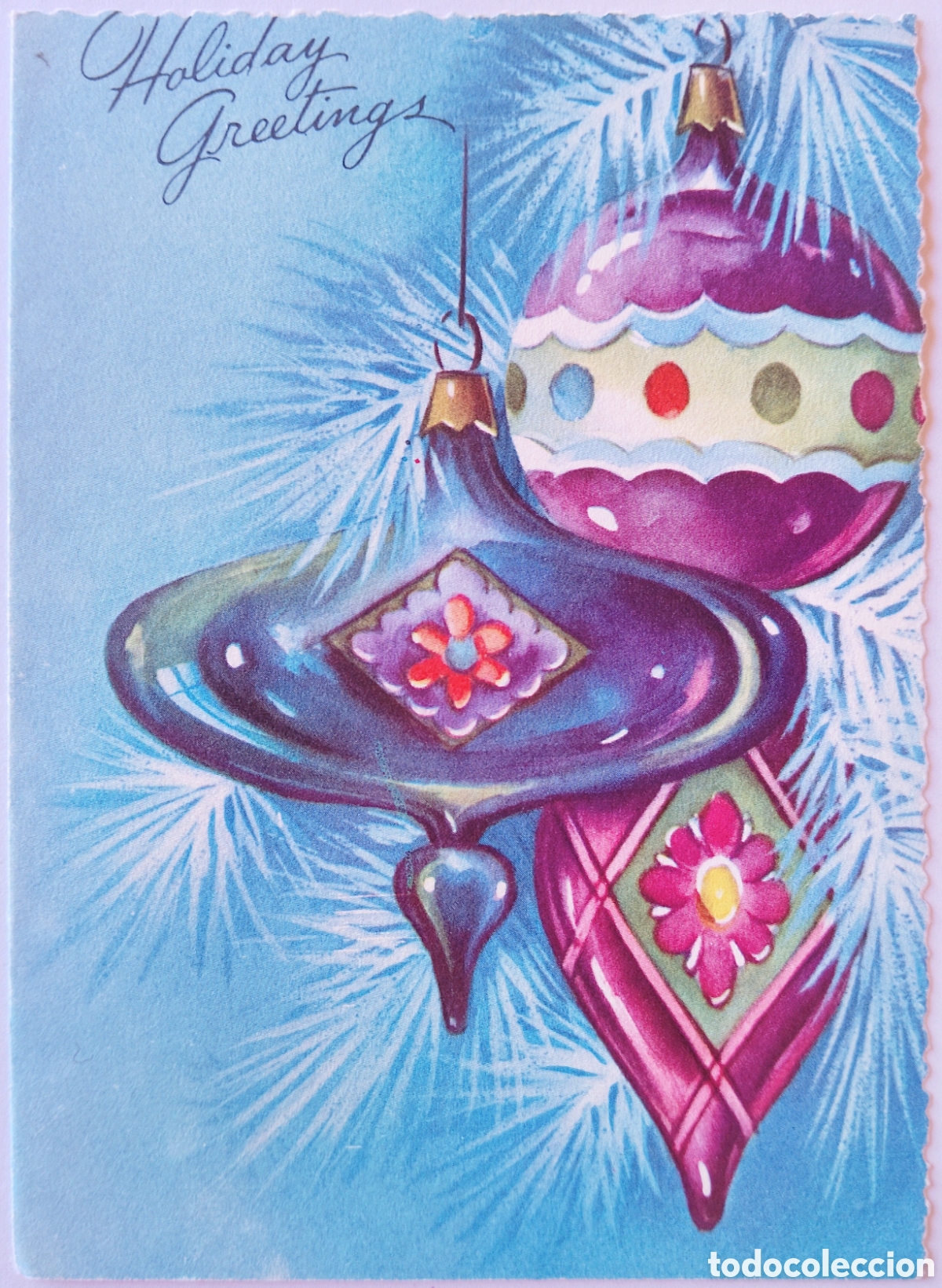 Postales: FELICITACI&Oacute;N NAVIDAD ANTIGUA - VELAS ADORNOS