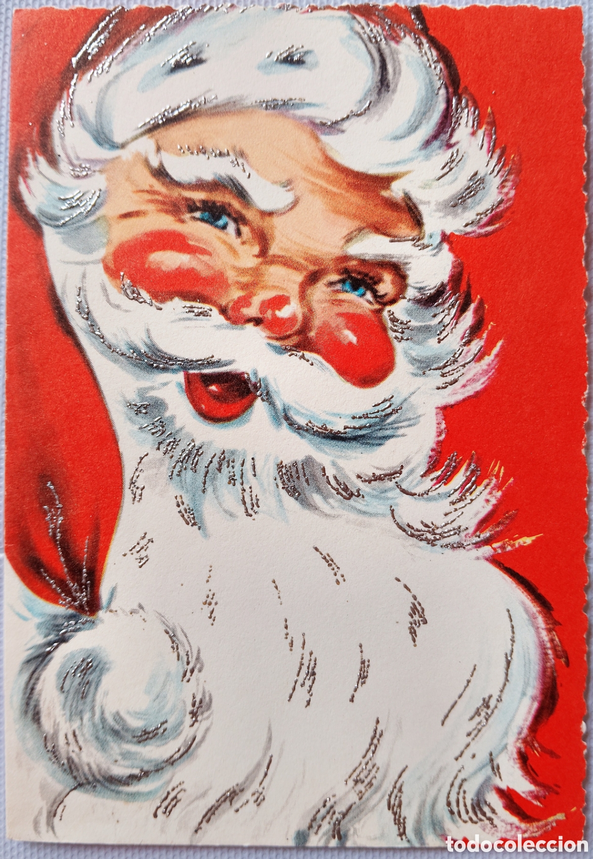 Postales: FELICITACI&Oacute;N NAVIDAD ANTIGUA - PAP&Aacute; NOEL - PURPURINA