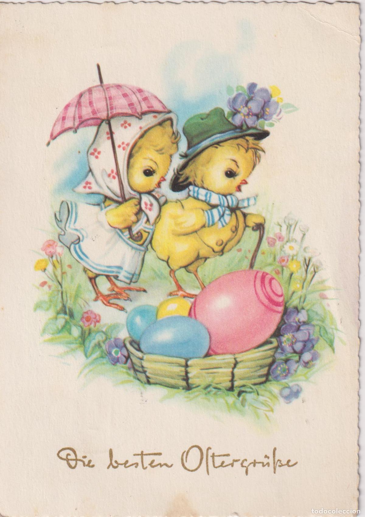 Postales: POSTAL ANTIGUA DE PASCUA - &rdquo;DIE BESTEN OSTERGR&Uuml;SSE&rdquo; (LOS MEJORES DESEOS DE PASCUA) &ndash; CIRCULADA 1965