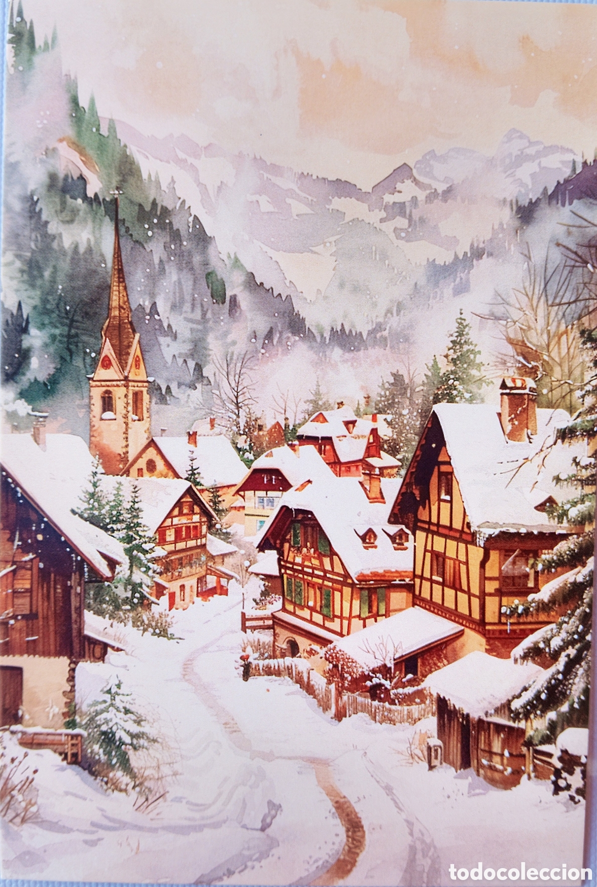 Postales: POSTAL NAVIDAD - CASITAS PAISAJE NEVADO - ESTILO ANTIGUO