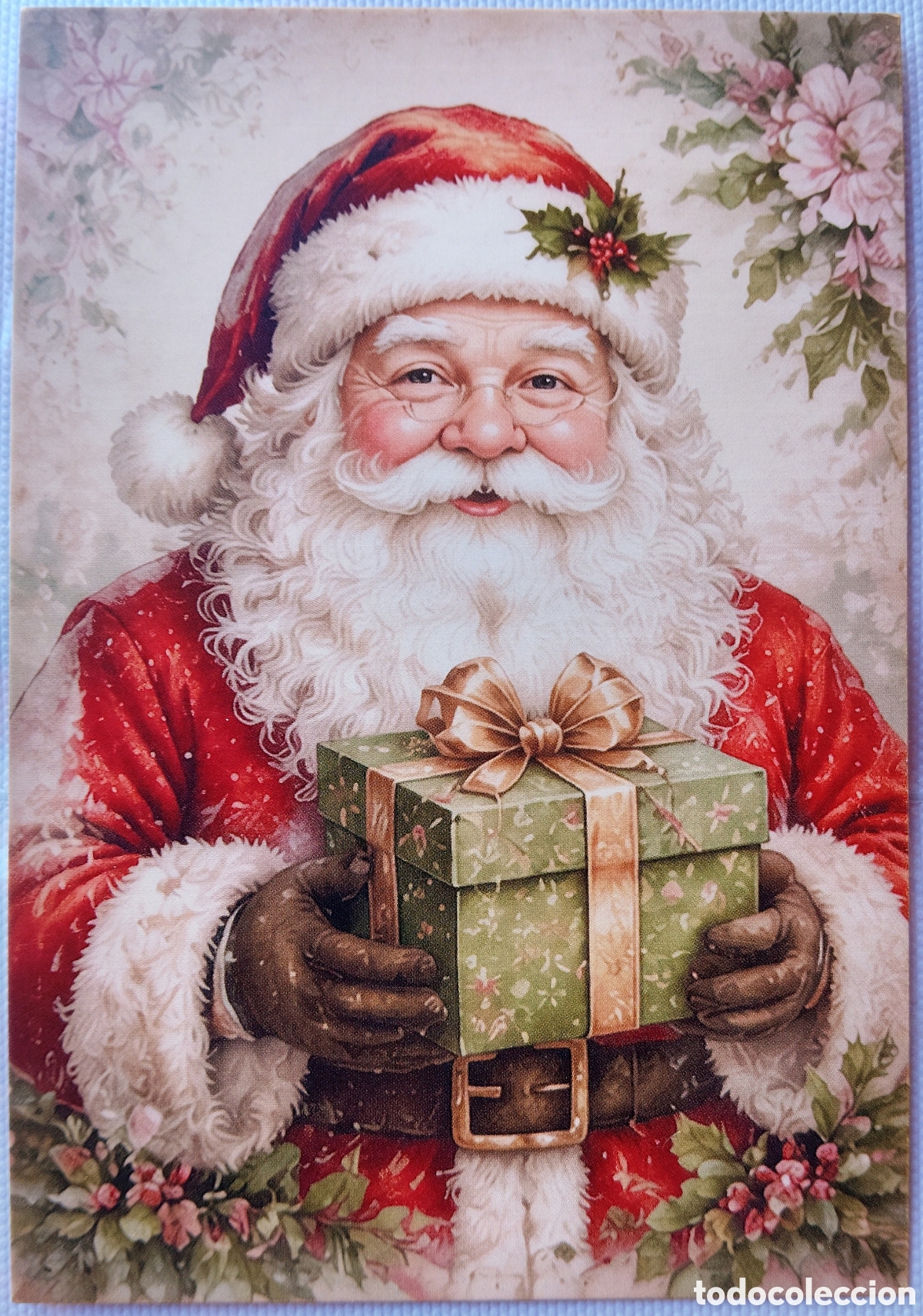 Postales: POSTAL NAVIDAD - PAP&Aacute; NOEL REGALO PAISAJE NEVADO - ESTILO ANTIGUO