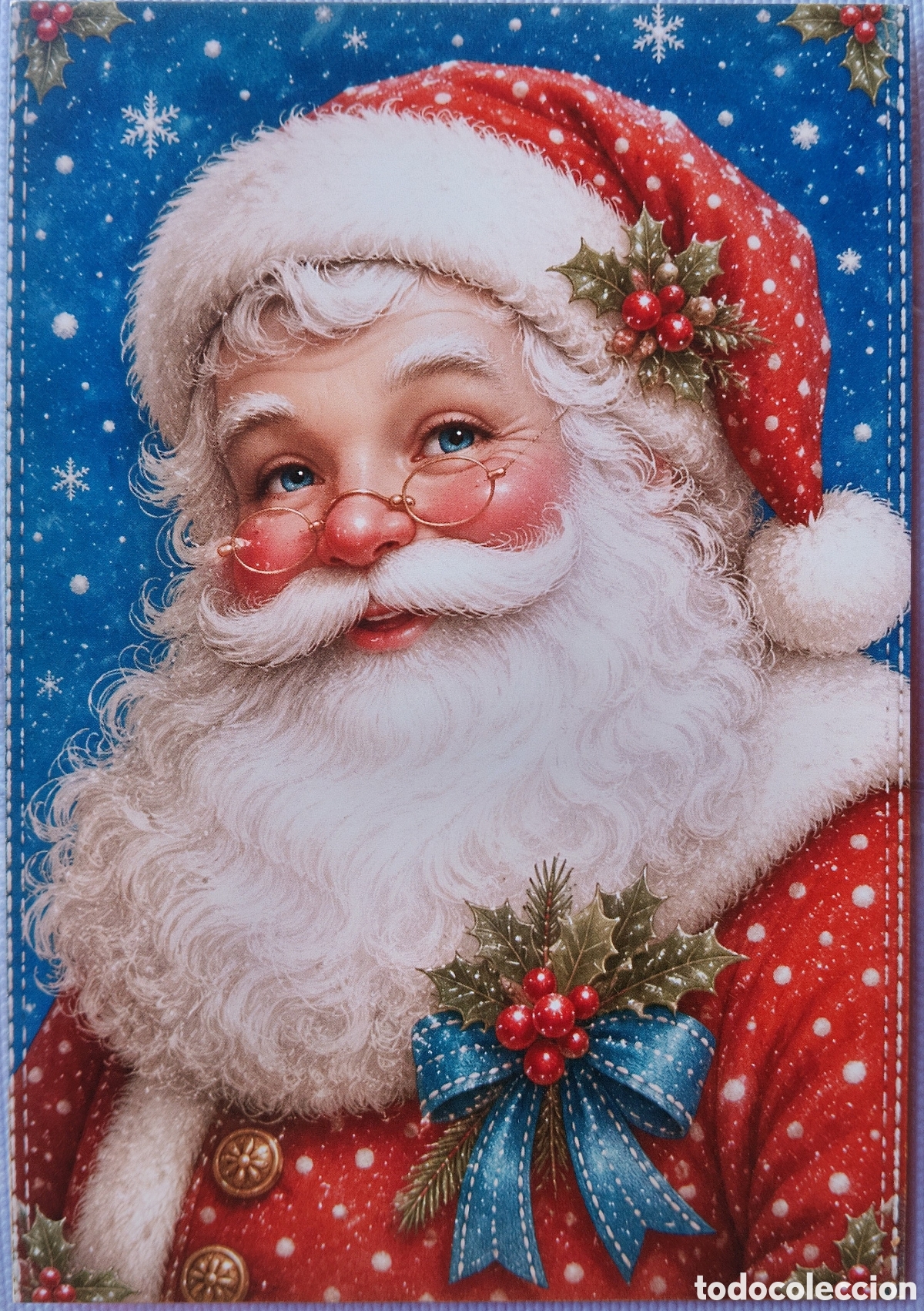 Postales: POSTAL NAVIDAD - PAP&Aacute; NOEL BROCHE NIEVE - ESTILO ANTIGUO