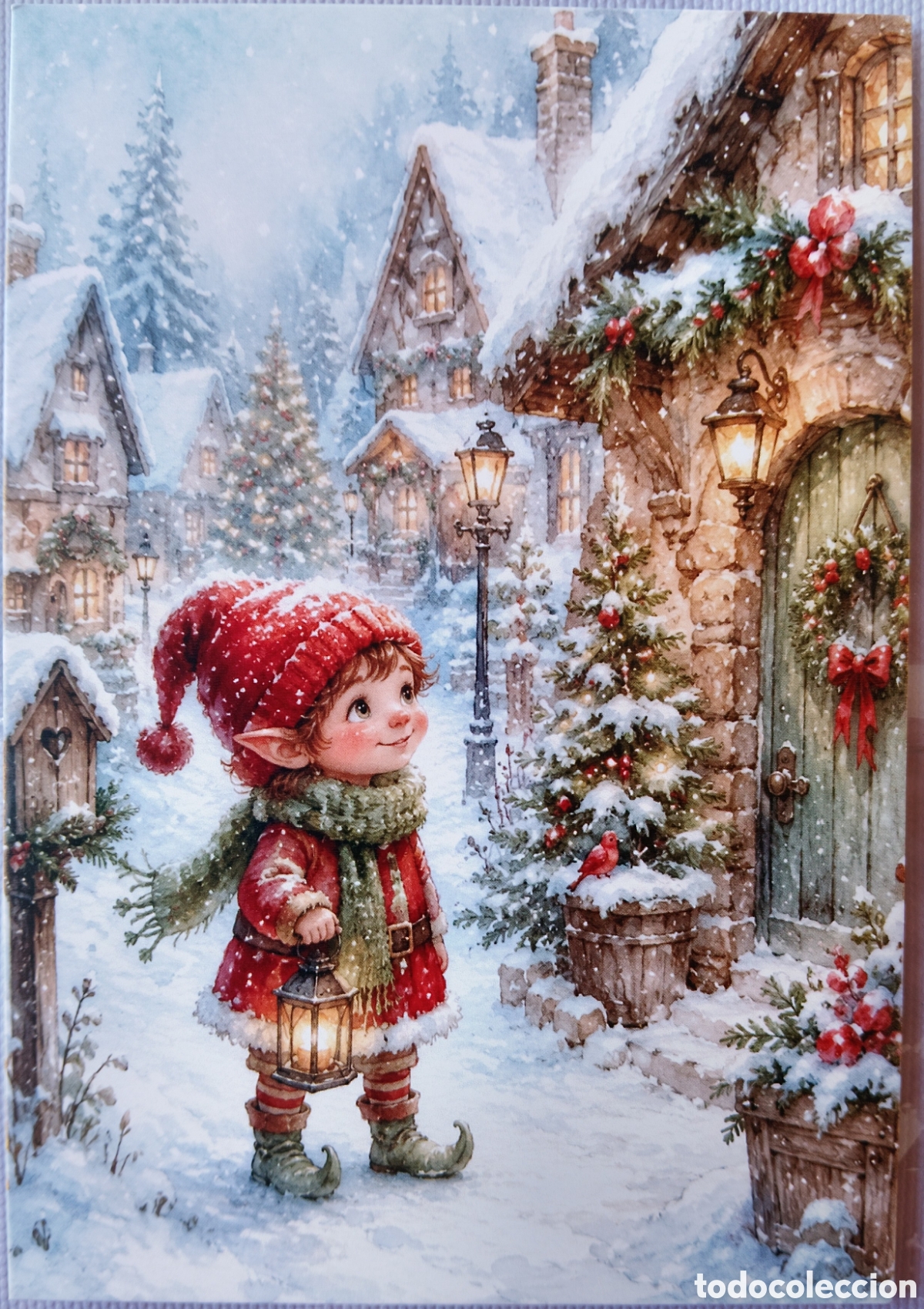 Postales: POSTAL NAVIDAD - RENO PAISAJE NEVADO - ESTILO ANTIGUO