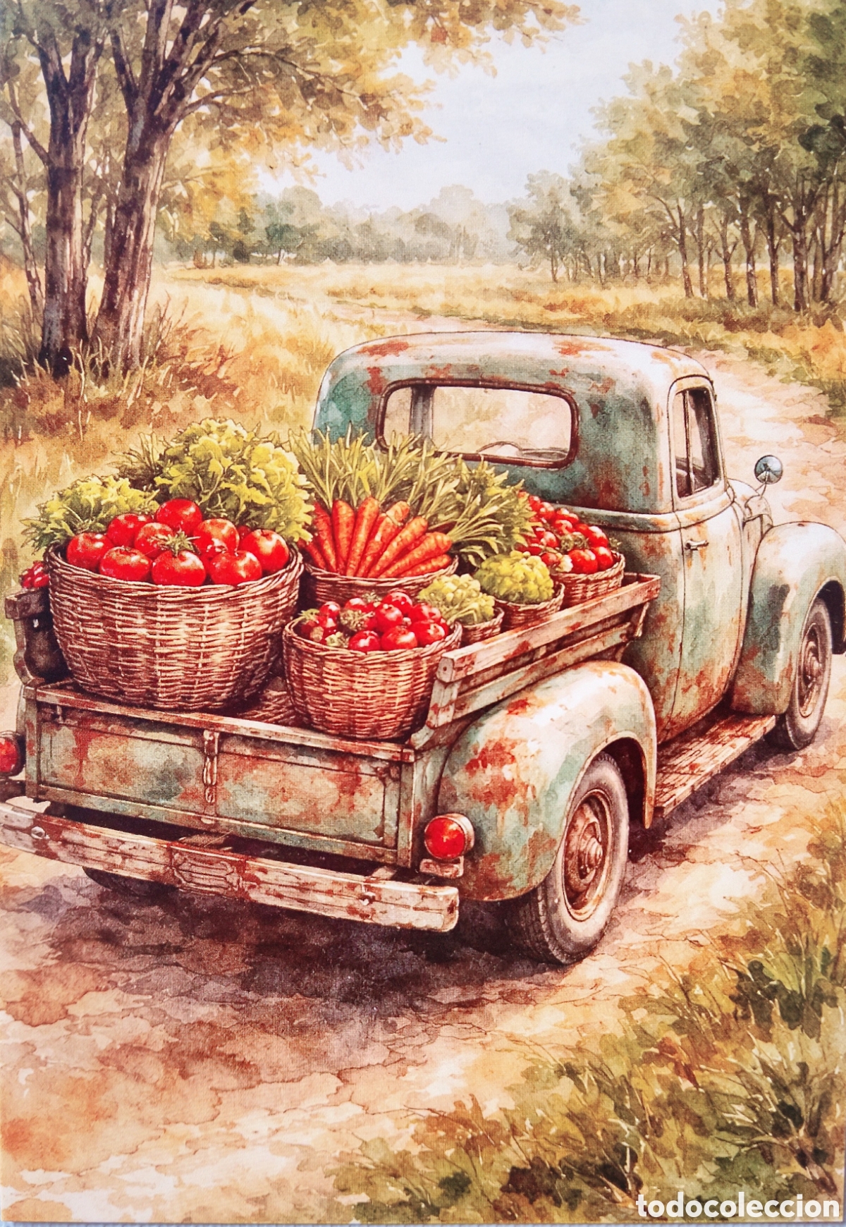 Postales: POSTAL - CAMIONETA VERDURAS FRUTAS - ESTILO ANTIGUO