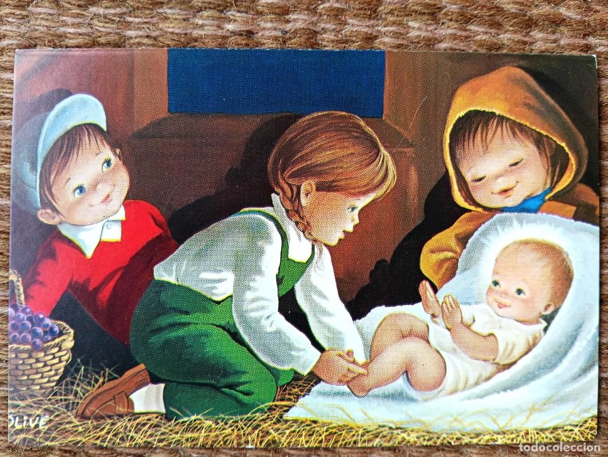 Postales: TARJETA DE NAVIDAD - BELEN - NACIMIENTO - ILUSTRACION OLIVE