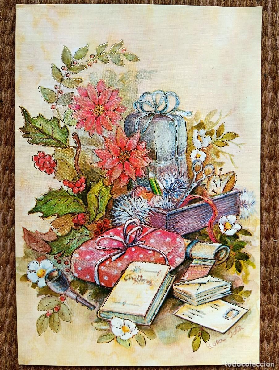 Postales: TARJETA DE NAVIDAD - ILUSTRACION ROSA SOLA