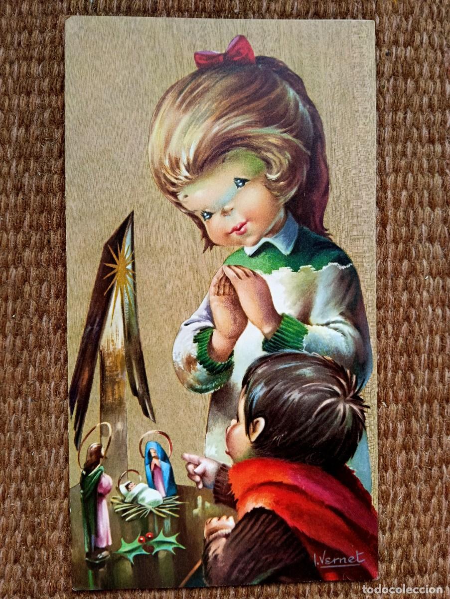 Postales: TARJETA DE NAVIDAD - BELEN - NACIMIENTO - ILUSTRACION VERNET
