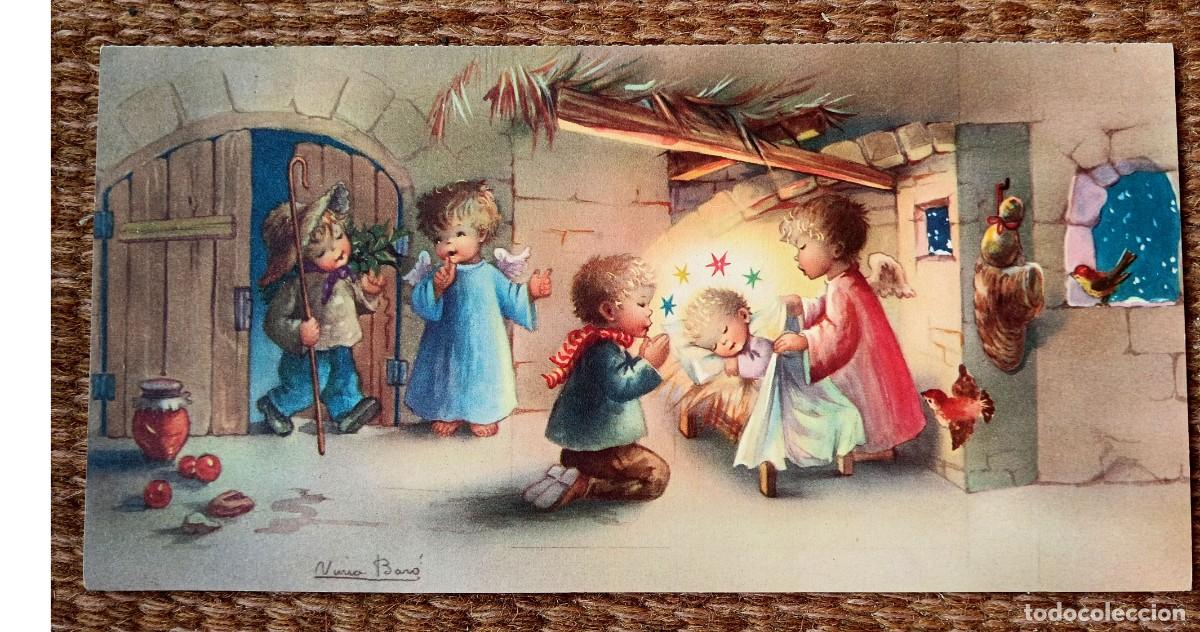 Postales: TARJETA DE NAVIDAD - BELEN - NACIMIENTO - ILUSTRACION NURIA BARO