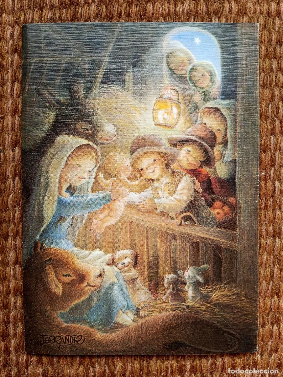 Postales: FERRANDIZ - ILUSTRACION PARA TARJETA DE NAVIDAD - BELEN - NACIMIENTO