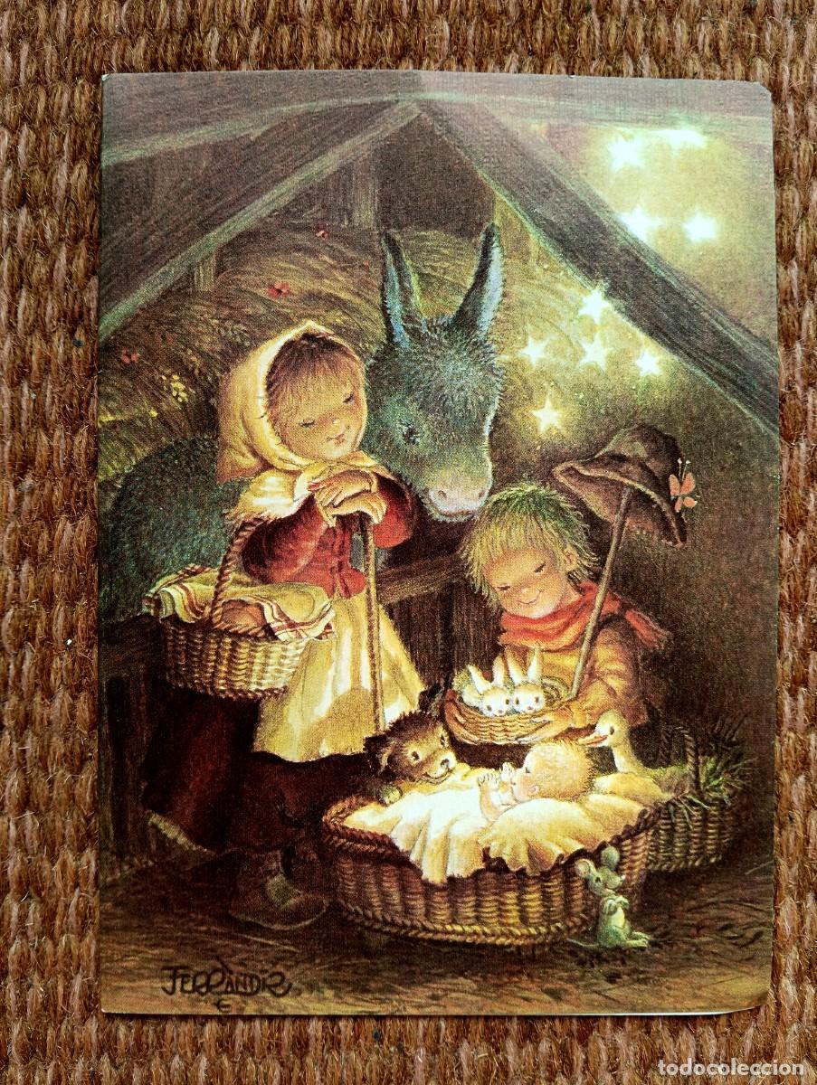 Postales: FERRANDIZ - ILUSTRACION PARA TARJETA DE NAVIDAD - BELEN - NACIMIENTO