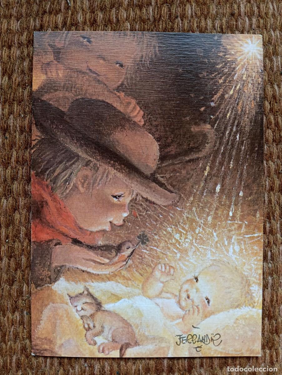 Cartes Postales: FERRANDIZ - ILUSTRACION PARA TARJETA DE NAVIDAD - BELEN - NACIMIENTO