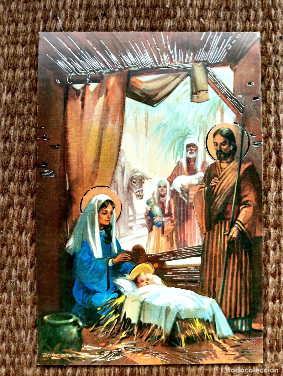 Postales: TARJETA DE NAVIDAD TROQUELADA BELEN - NACIMIENTO - ESCRITA