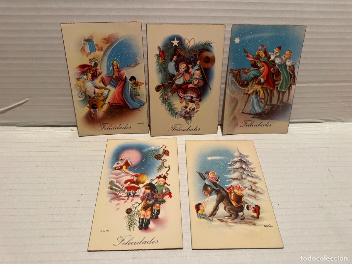 Postales: LOTE DE 5 ANTIGUAS POSTALES NAVIDE&Ntilde;AS