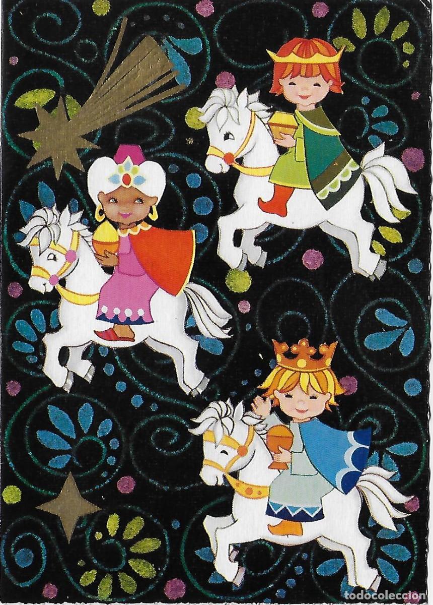 Postales: 7395S -ISABEL? LOS REYES MAGOS- GASPAR,MELCHOR Y BALTASAR- DIPTICA 11,5X16,5 CM- DATA 1969