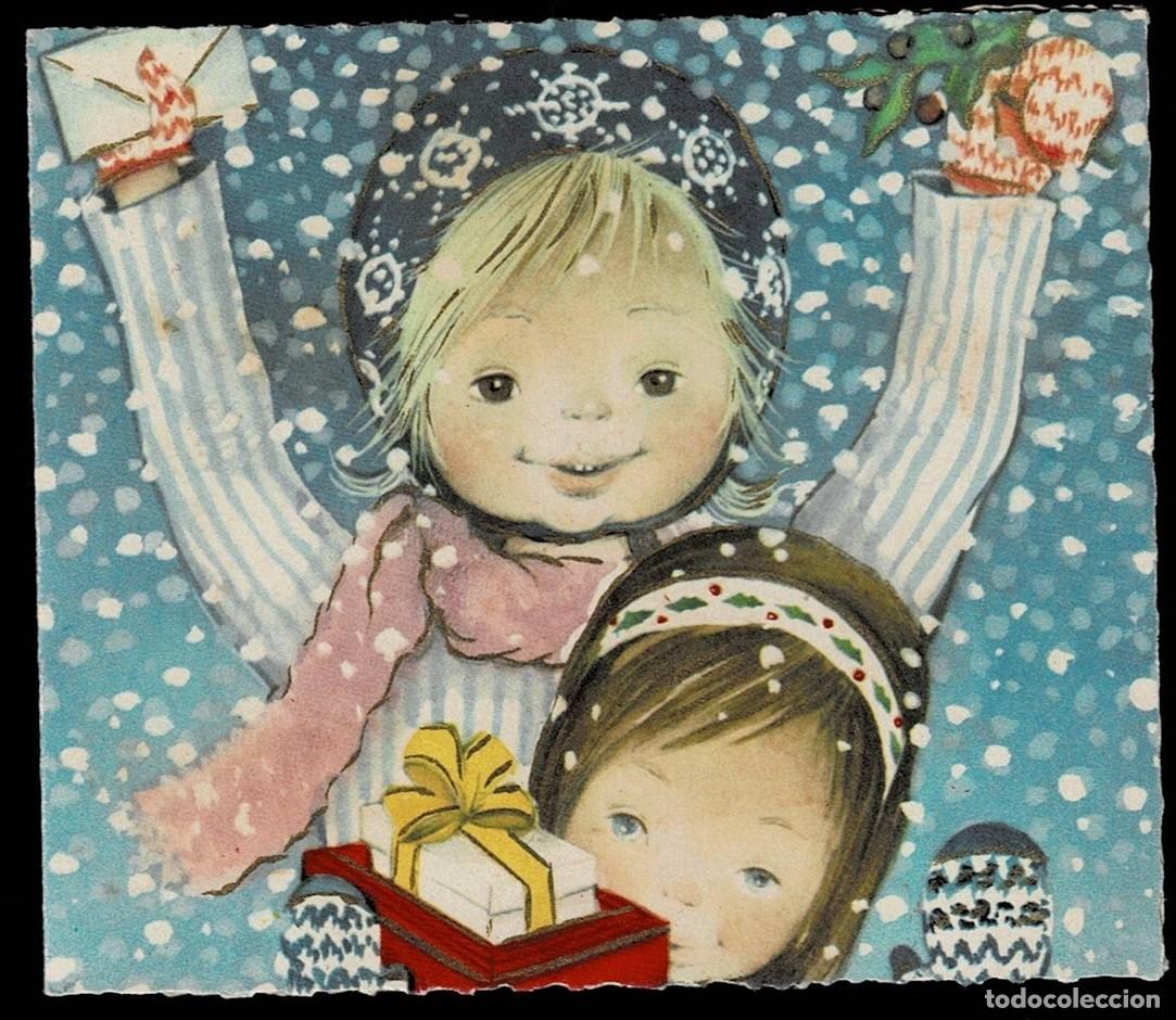 Postales: 7397S - ROSER PUIG -FELICIDAD &iexcl;LLEG&Oacute; LA NAVIDAD! EDIC. ORTIZ SERIE ZAD.1- DIPTICA 11X9,5 CM-1963