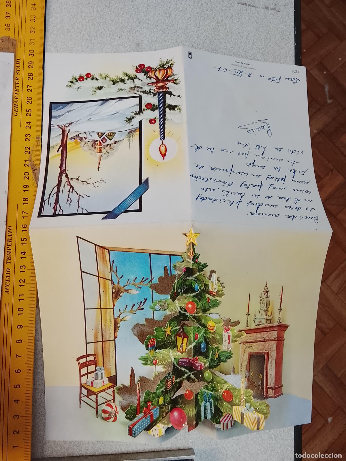 Postales: Antigua felicitaci&oacute;n de Navidad troquelada